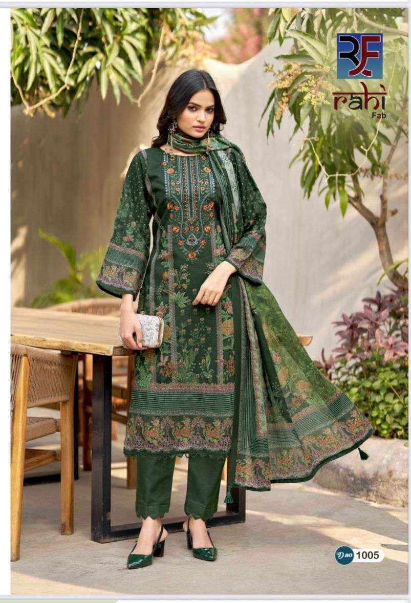 Rahi Fab Red Orchid Cotton Dress Material 8 pcs Catalogue