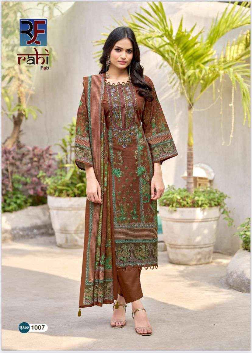 Rahi Fab Red Orchid Cotton Dress Material 8 pcs Catalogue