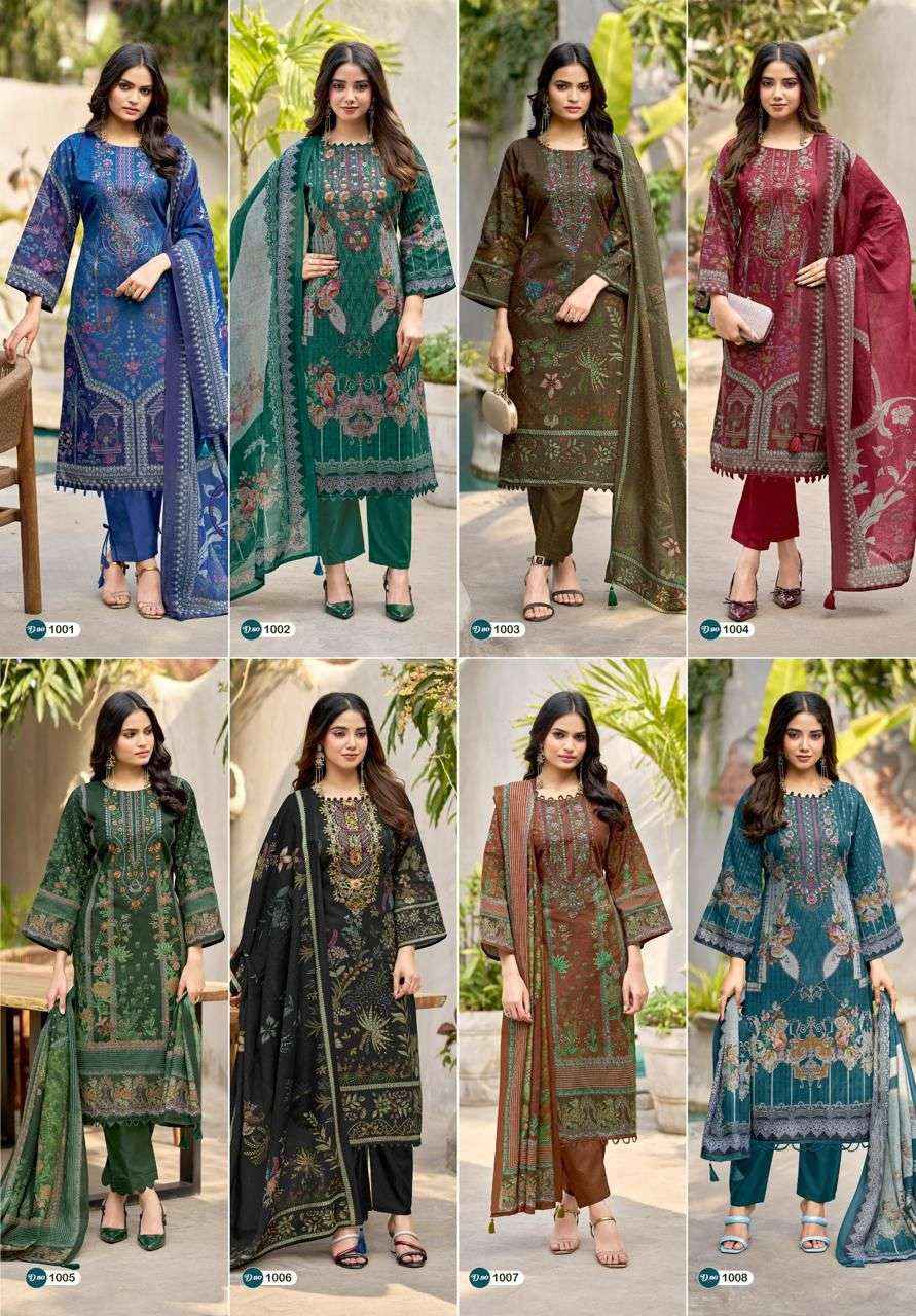 Rahi Fab Red Orchid Cotton Dress Material 8 pcs Catalogue