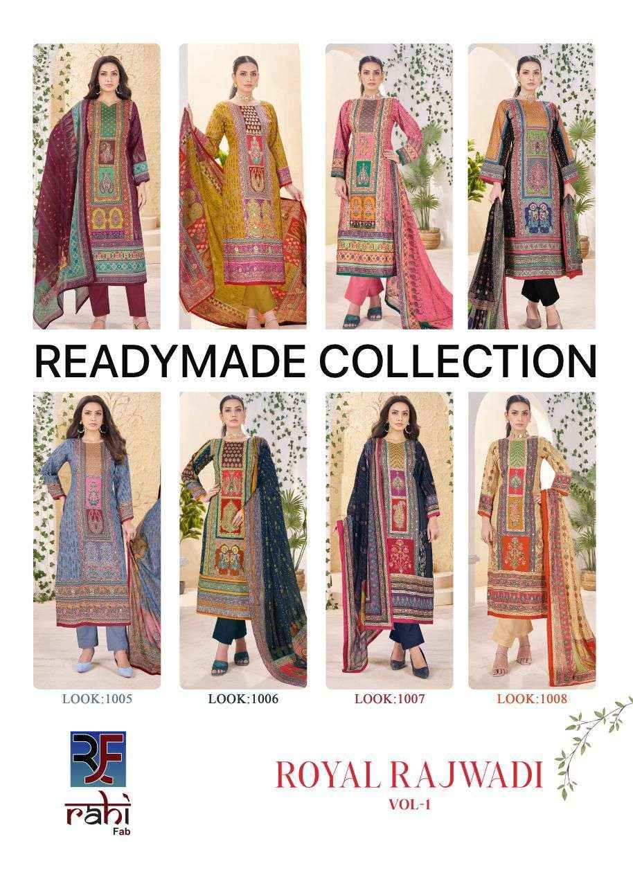 Rahi Fab Royal Rajwadi Vol 1 Readymade Lawn Cotton Dress 8 pcs Catalogue
