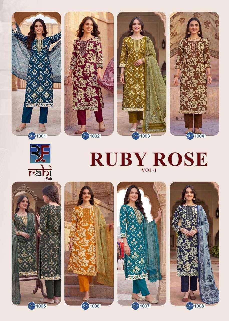 Rahi Fab Ruby Rose Vol 1 Cotton Dress Material 8 pcs Catalogue