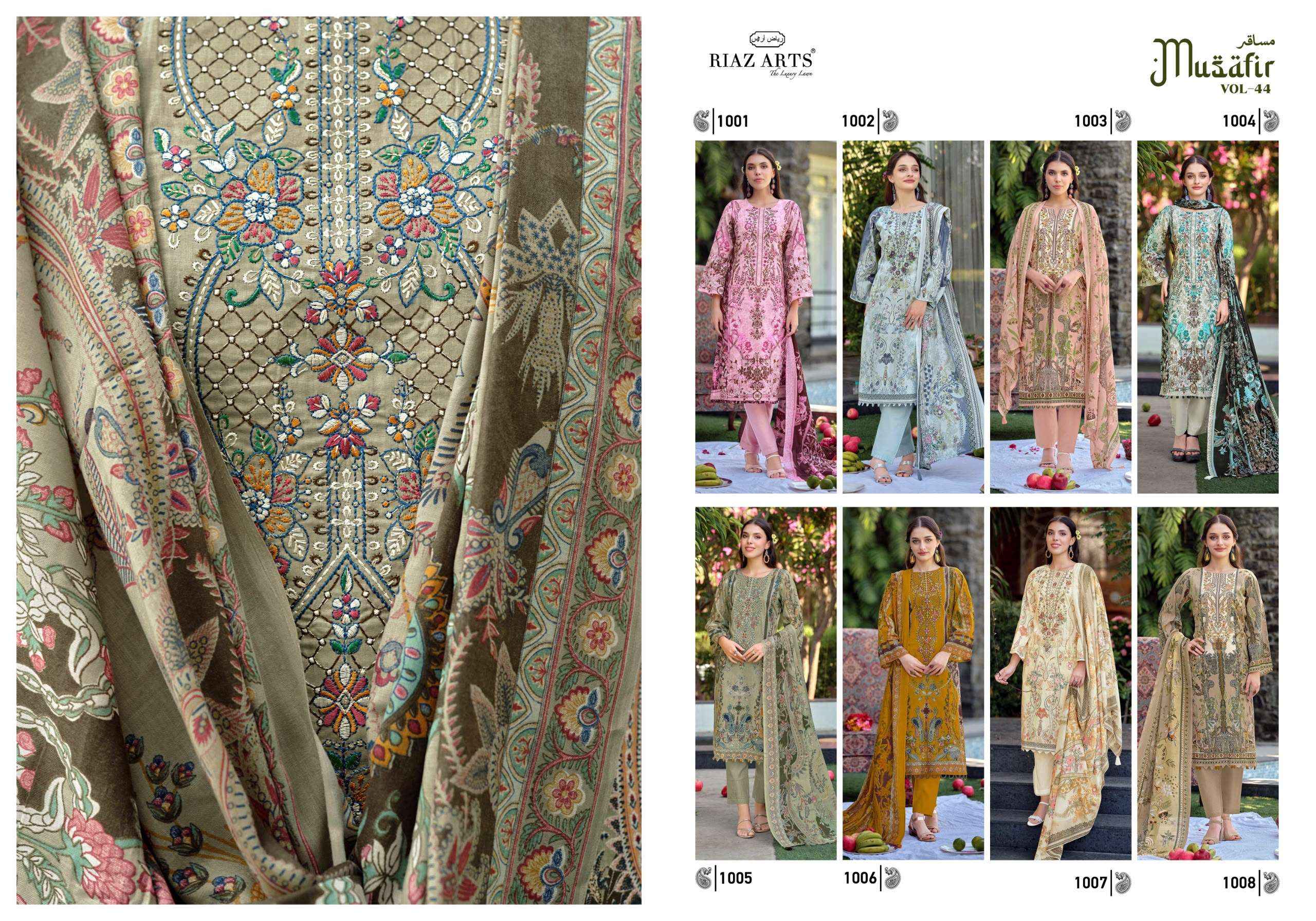 Riaz Arts Musafir Vol 44 Cotton Dress Material 8 pcs Catalogue