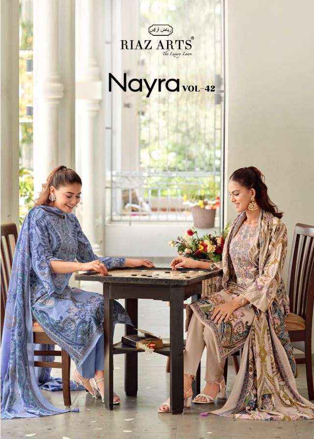 Riaz Arts Nayra Vol 42 Cotton Dress Material 8 pcs Catalogue