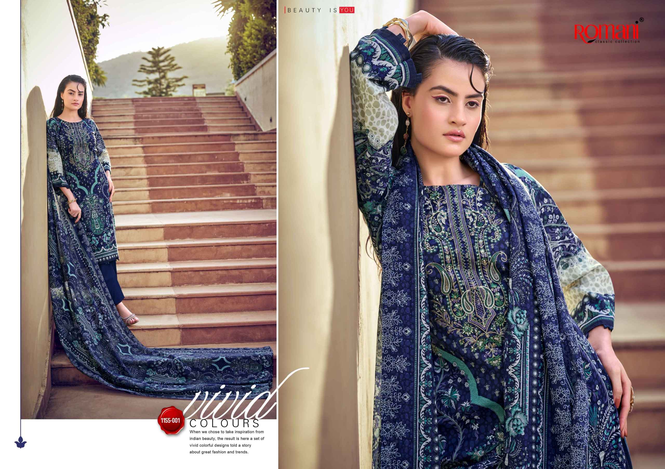 Romani Needle Wonder Vol 14 Cotton Dress Material 8 pcs Catalogue