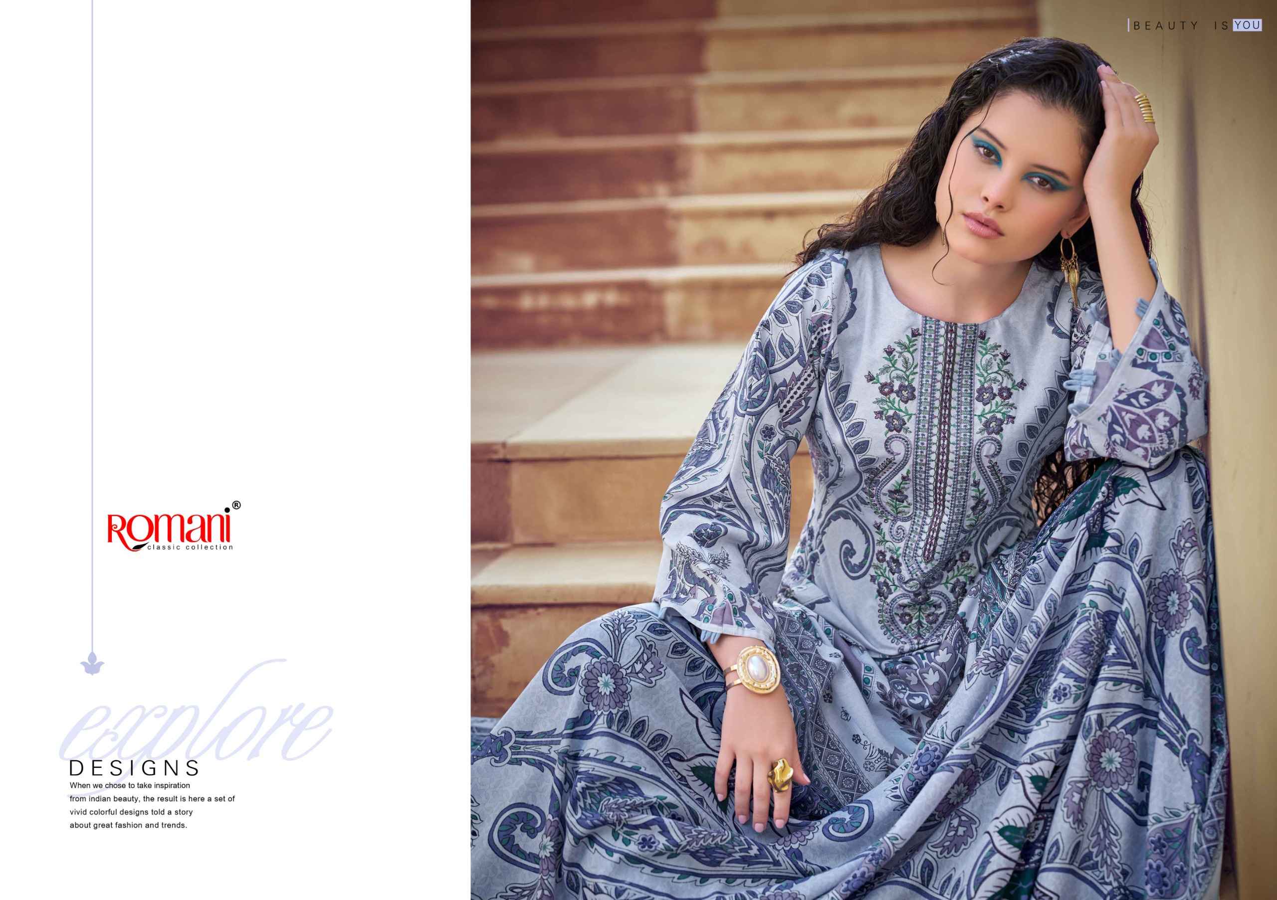 Romani Needle Wonder Vol 14 Cotton Dress Material 8 pcs Catalogue