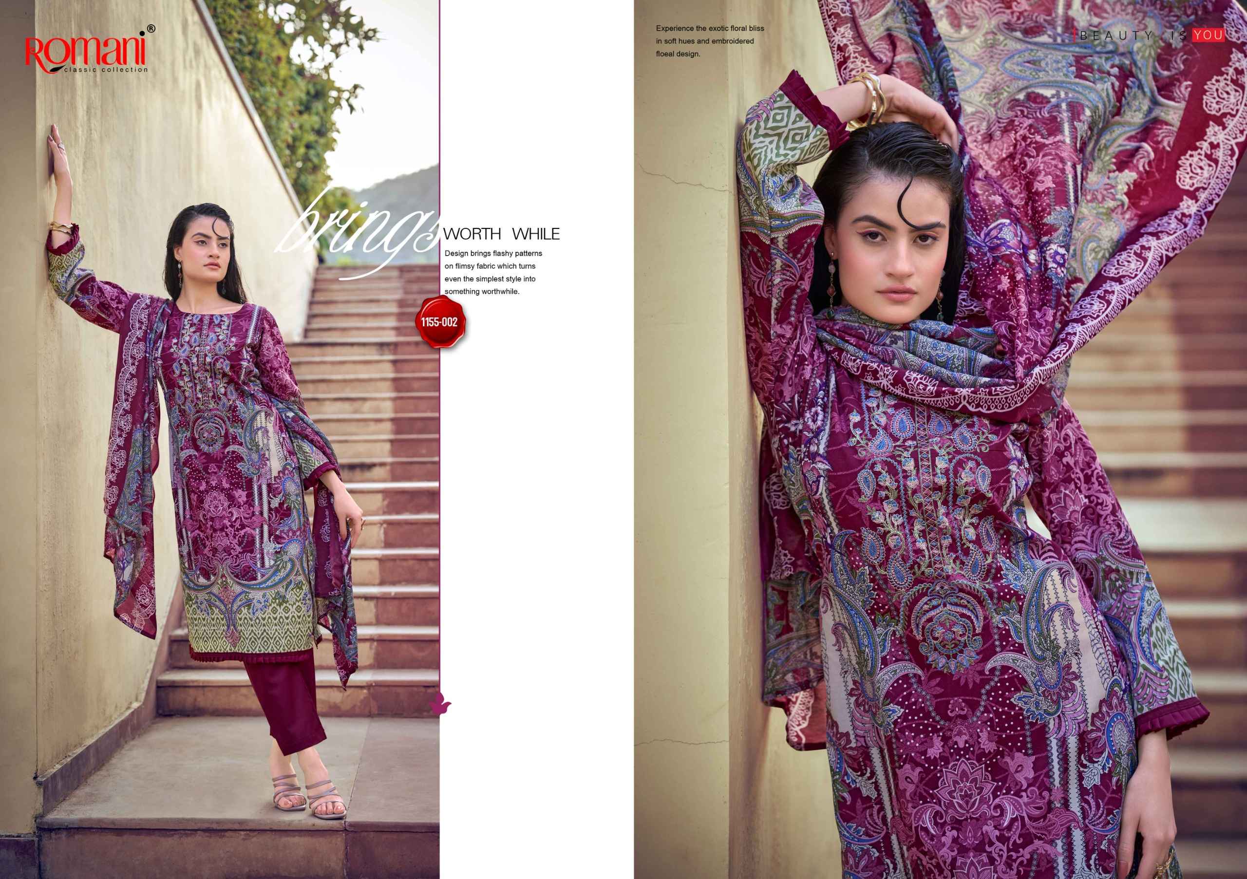 Romani Needle Wonder Vol 14 Cotton Dress Material 8 pcs Catalogue
