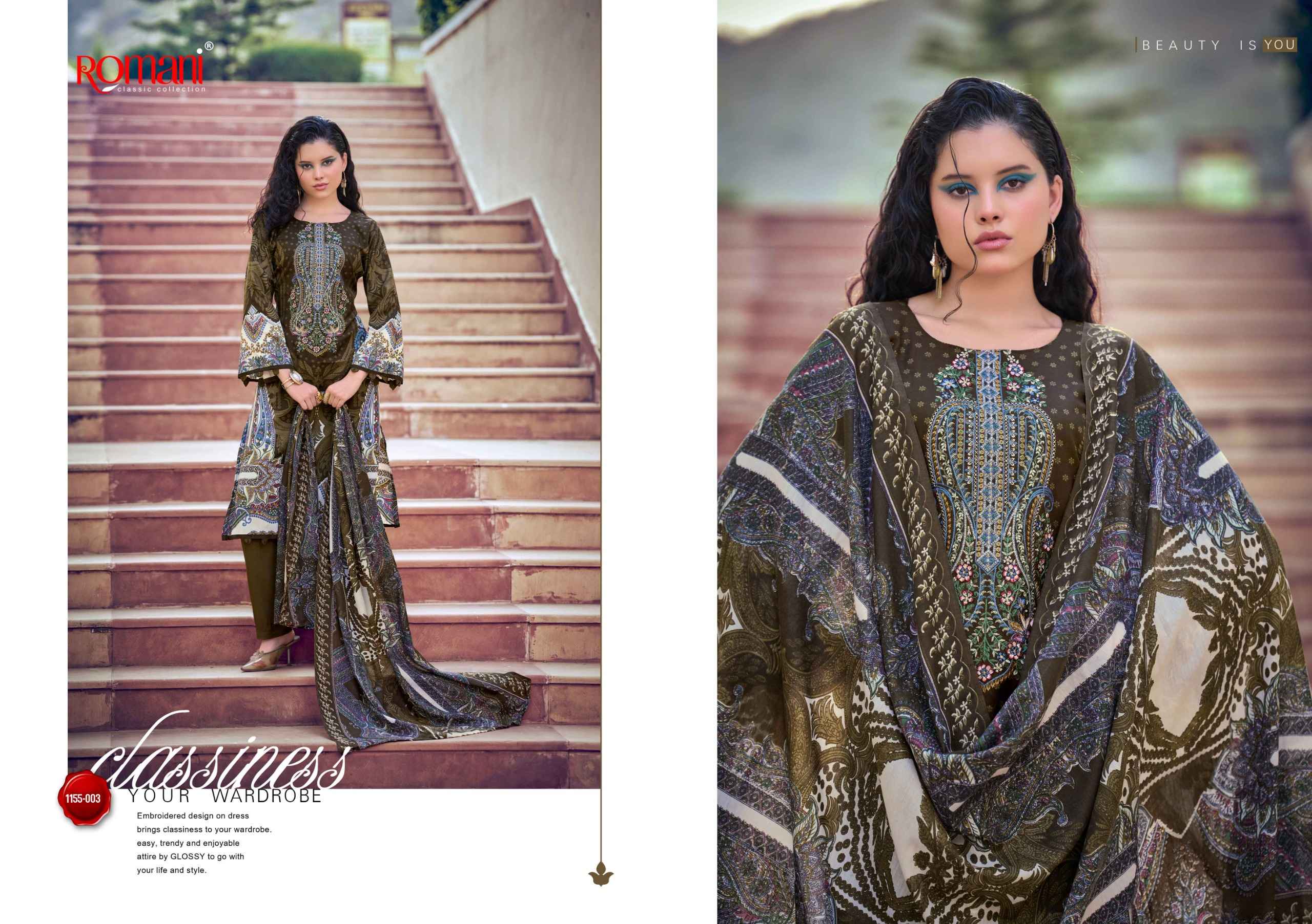 Romani Needle Wonder Vol 14 Cotton Dress Material 8 pcs Catalogue