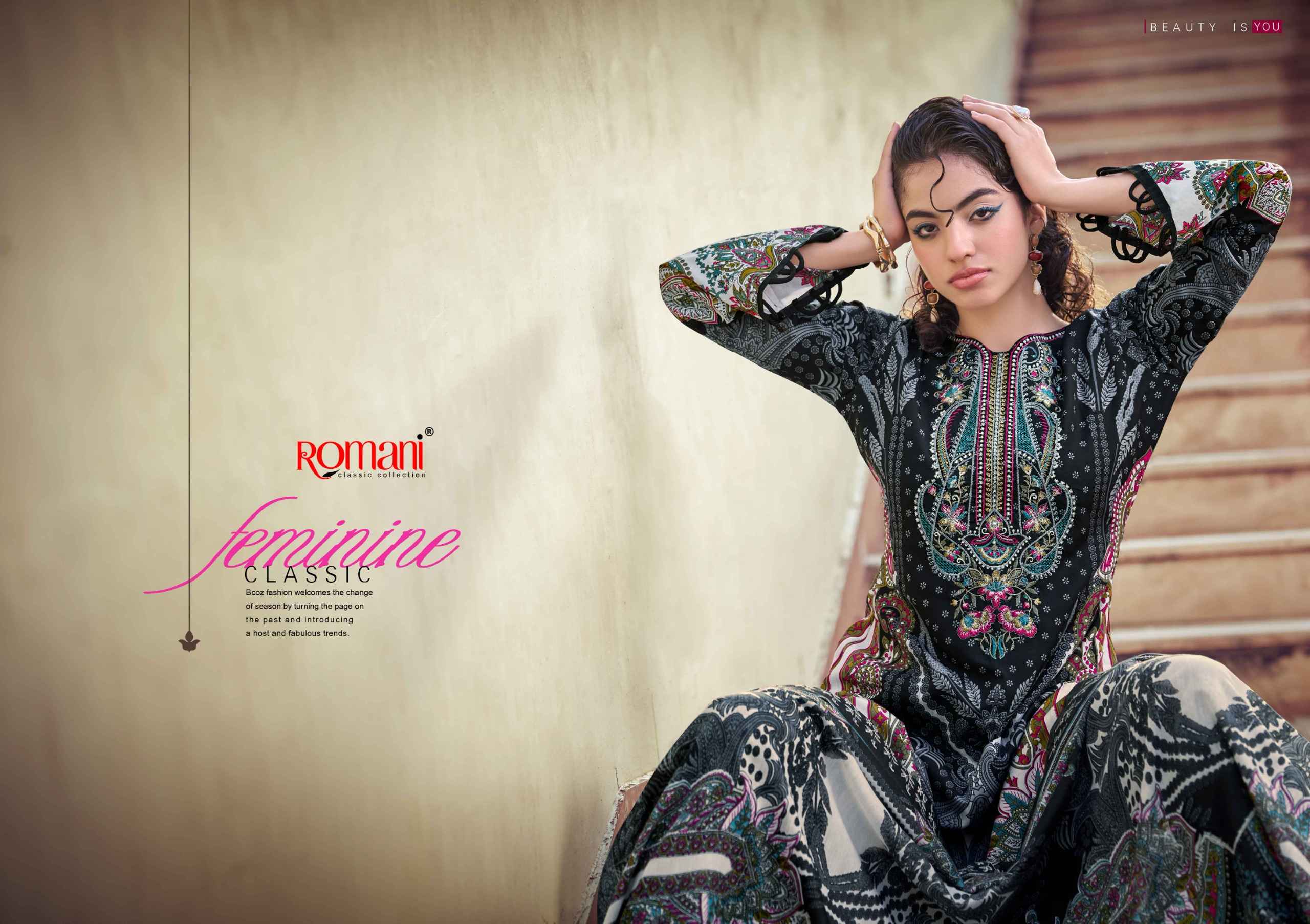 Romani Needle Wonder Vol 14 Cotton Dress Material 8 pcs Catalogue