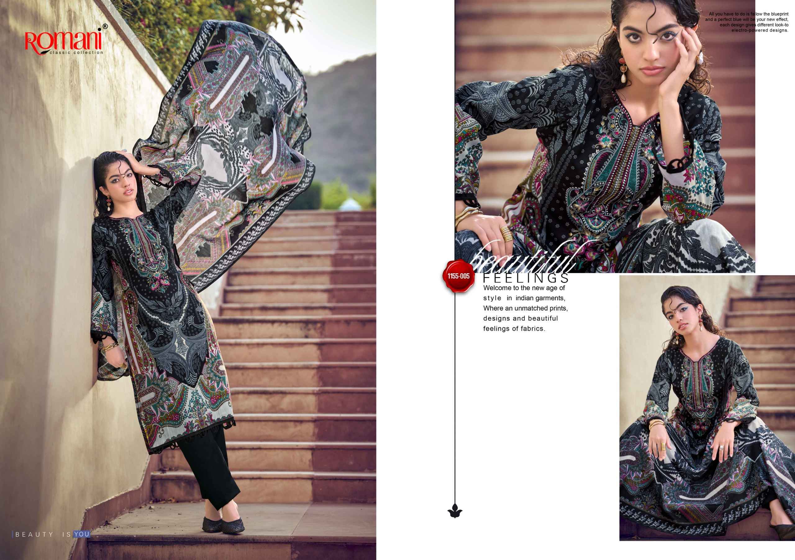Romani Needle Wonder Vol 14 Cotton Dress Material 8 pcs Catalogue