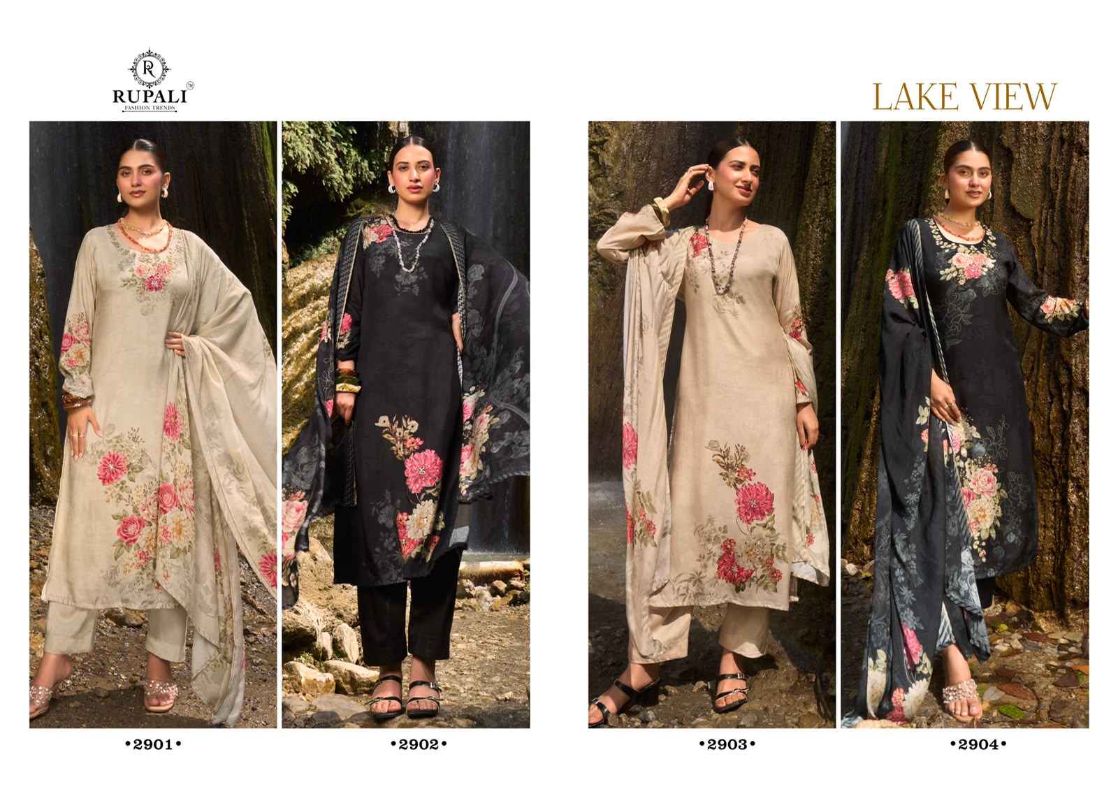 Rupali Fashion Lake View Muslin Dress Material 4 pcs Catalogue