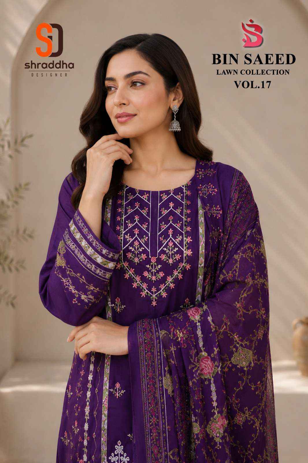Shraddha Designer Bin Saeed Vol 17 Cotton Dress Material 6 pcs Cataloge