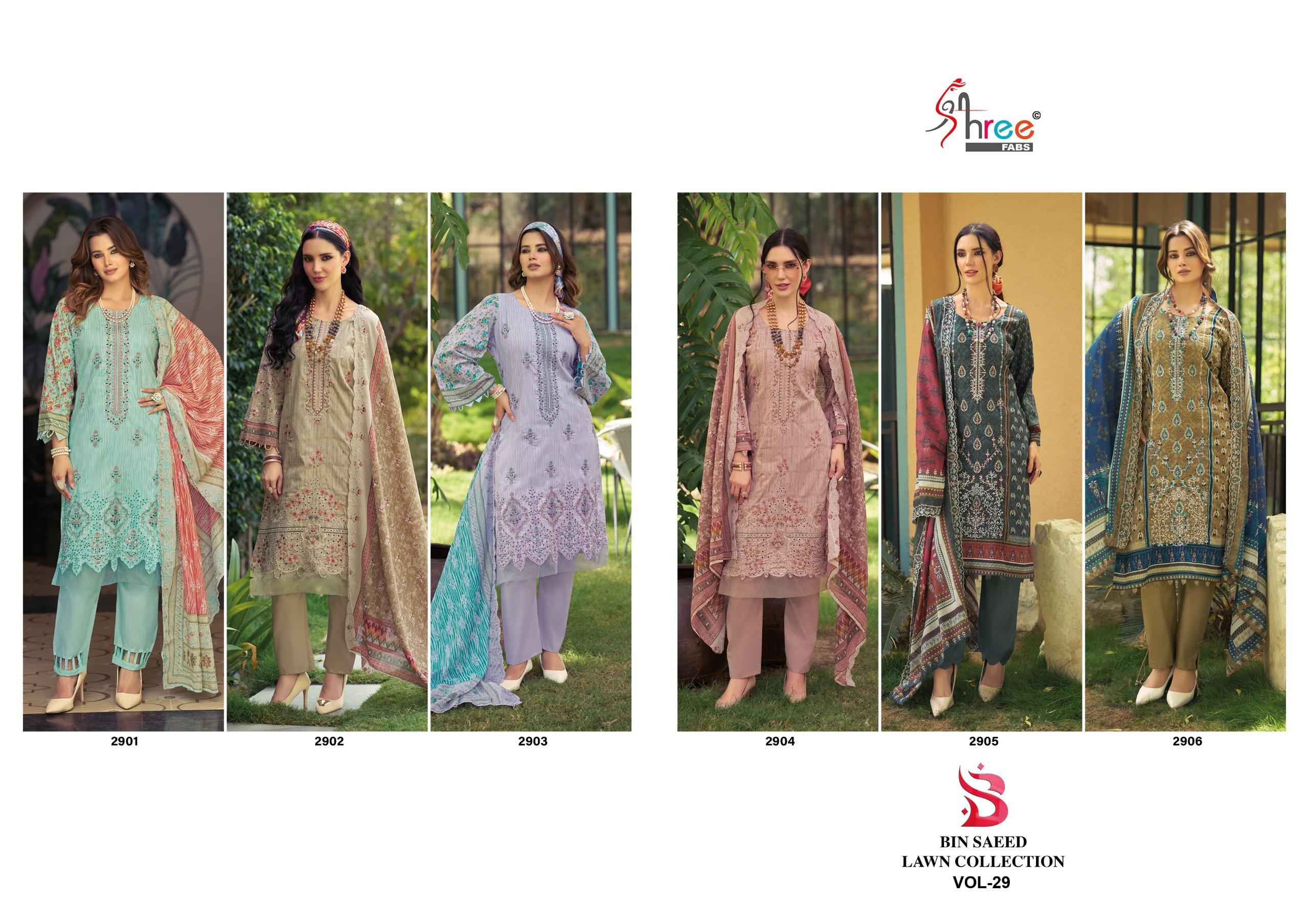 Shree Fabs Bin Saeed Lawn Collection Vol 29 Cotton Dress Material 6 pcs Catalogue