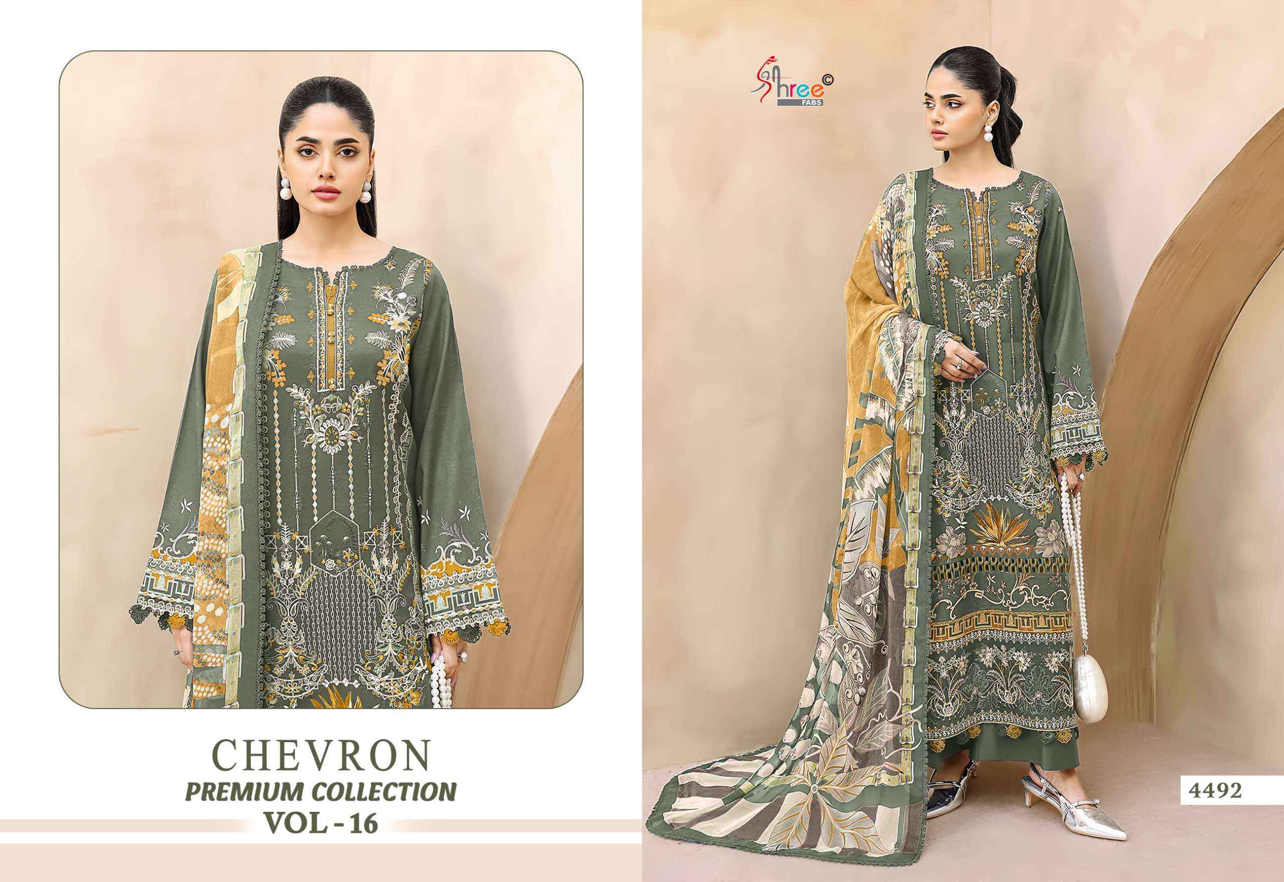 Shree Fabs Chevron Premium Collection Vol 16 Cotton Dress Material 8 pcs Catalogue