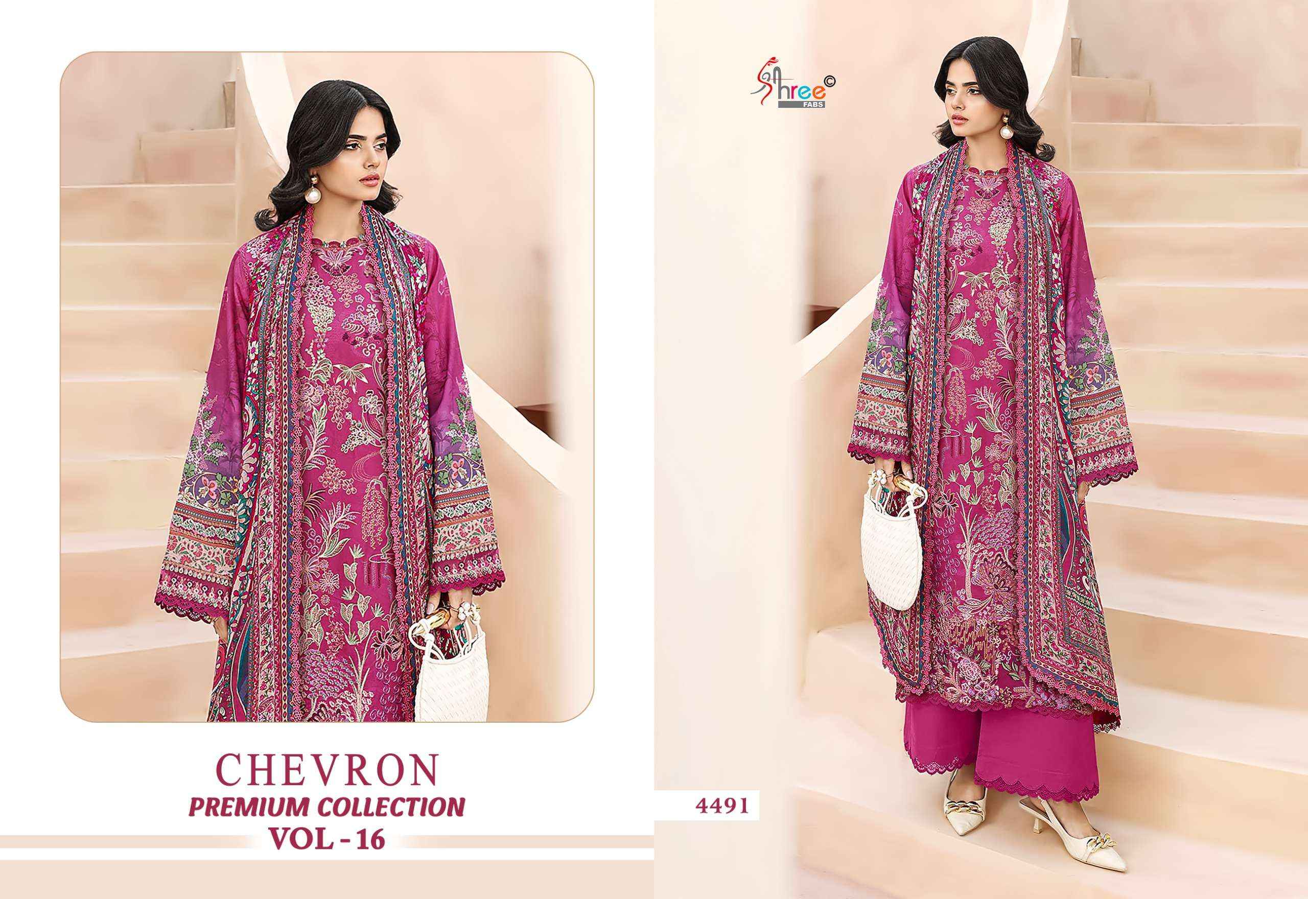 Shree Fabs Chevron Premium Collection Vol 16 Cotton Dress Material 8 pcs Catalogue