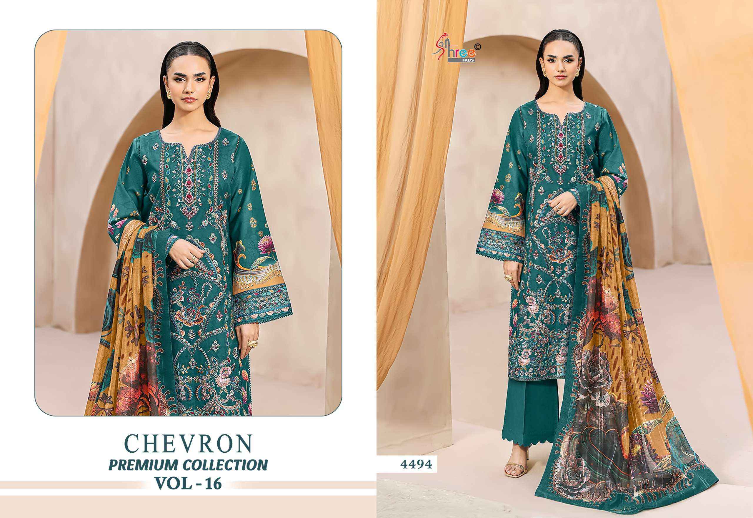 Shree Fabs Chevron Premium Collection Vol 16 Cotton Dress Material 8 pcs Catalogue