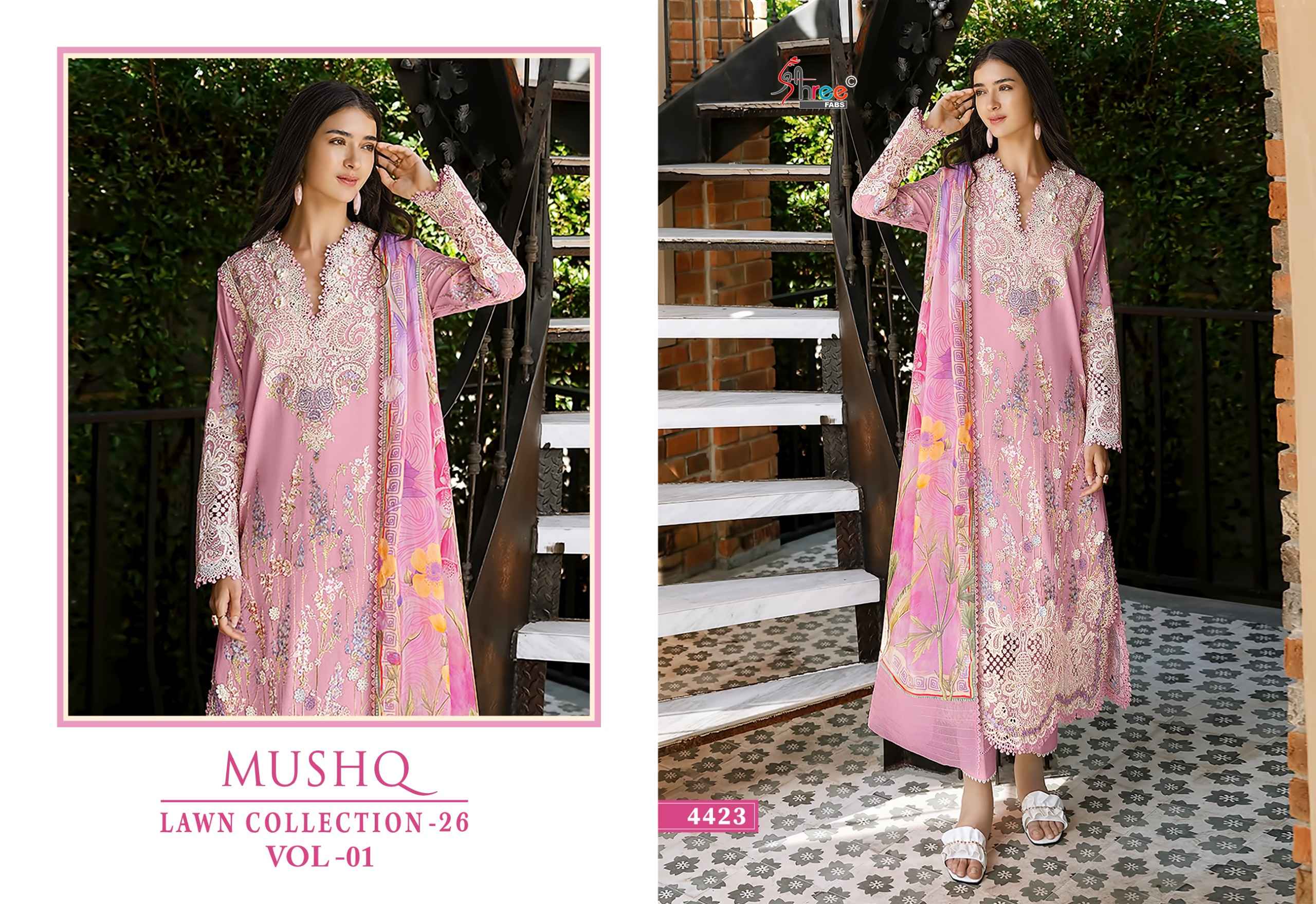 Shree Fabs Mushq Lawn Collection 26 Vol 1 Cotton Dress Material 6 pcs Catalogue