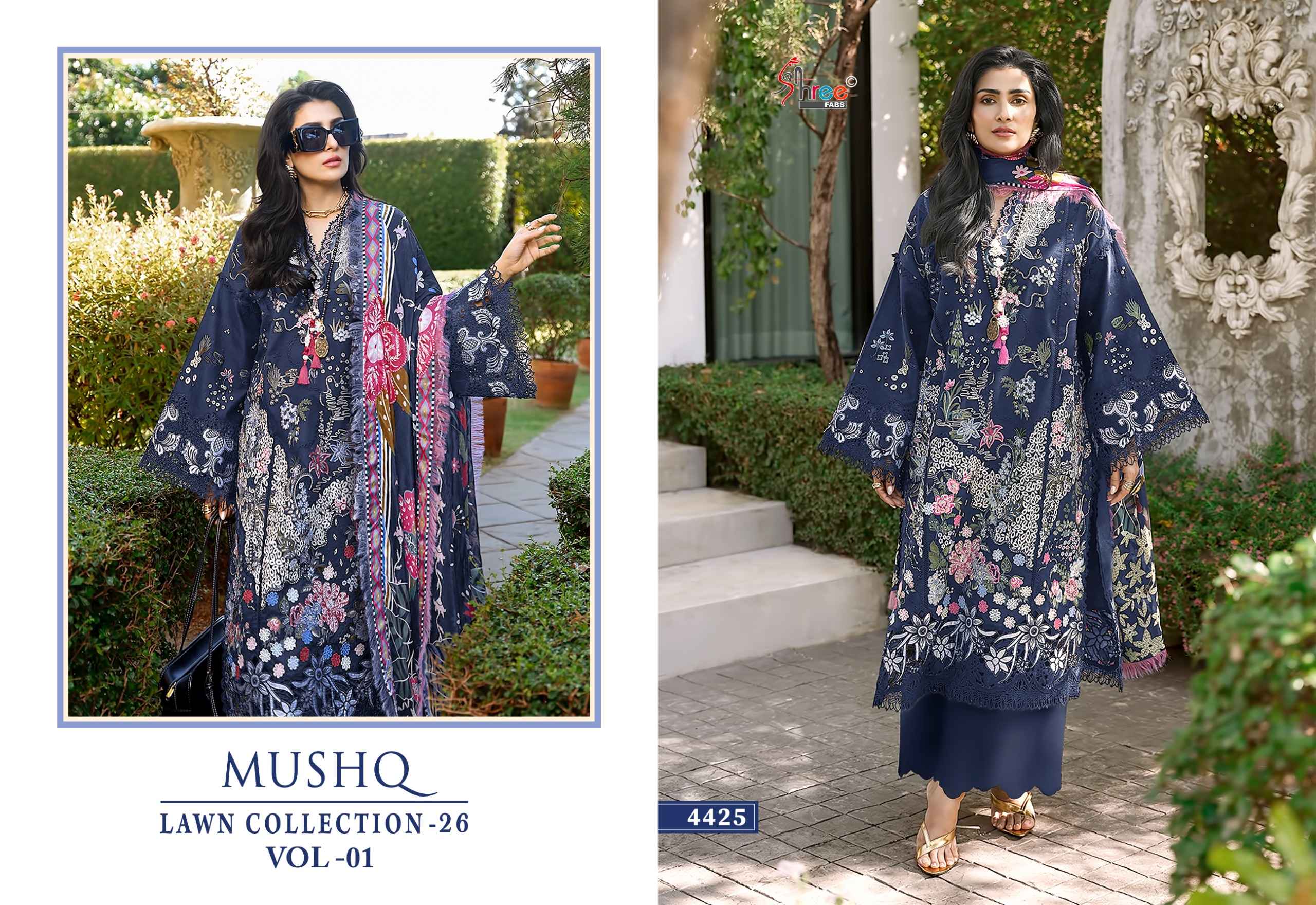 Shree Fabs Mushq Lawn Collection 26 Vol 1 Cotton Dress Material 6 pcs Catalogue