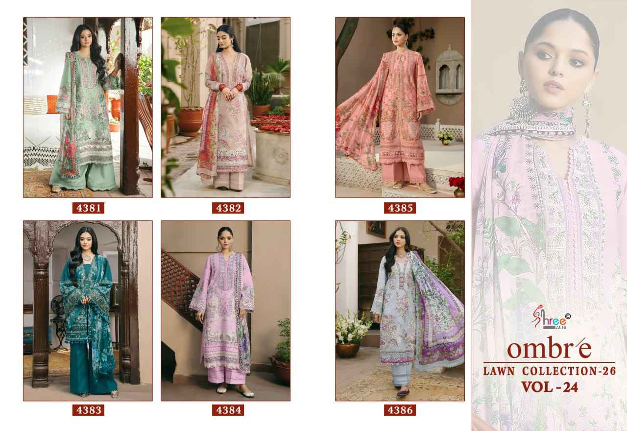 Shree Fabs Ombre Lawn Collection 26 Vol 24 Cotton Dress Material 6 pcs Catalogue