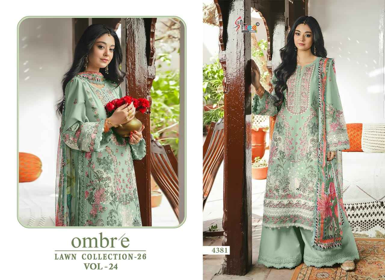 Shree Fabs Ombre Lawn Collection 26 Vol 24 Cotton Dress Material 6 pcs Catalogue