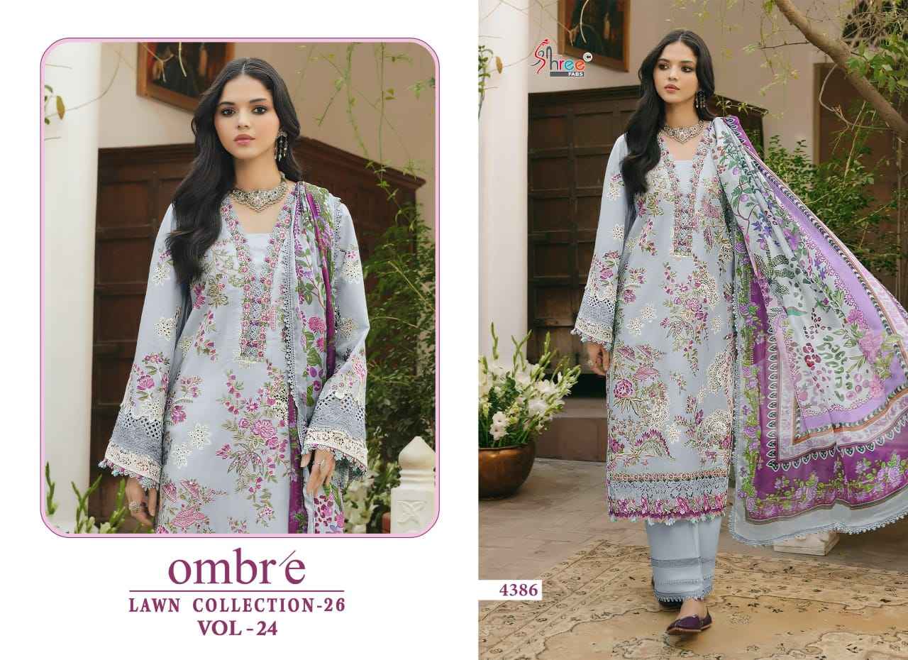 Shree Fabs Ombre Lawn Collection 26 Vol 24 Cotton Dress Material 6 pcs Catalogue