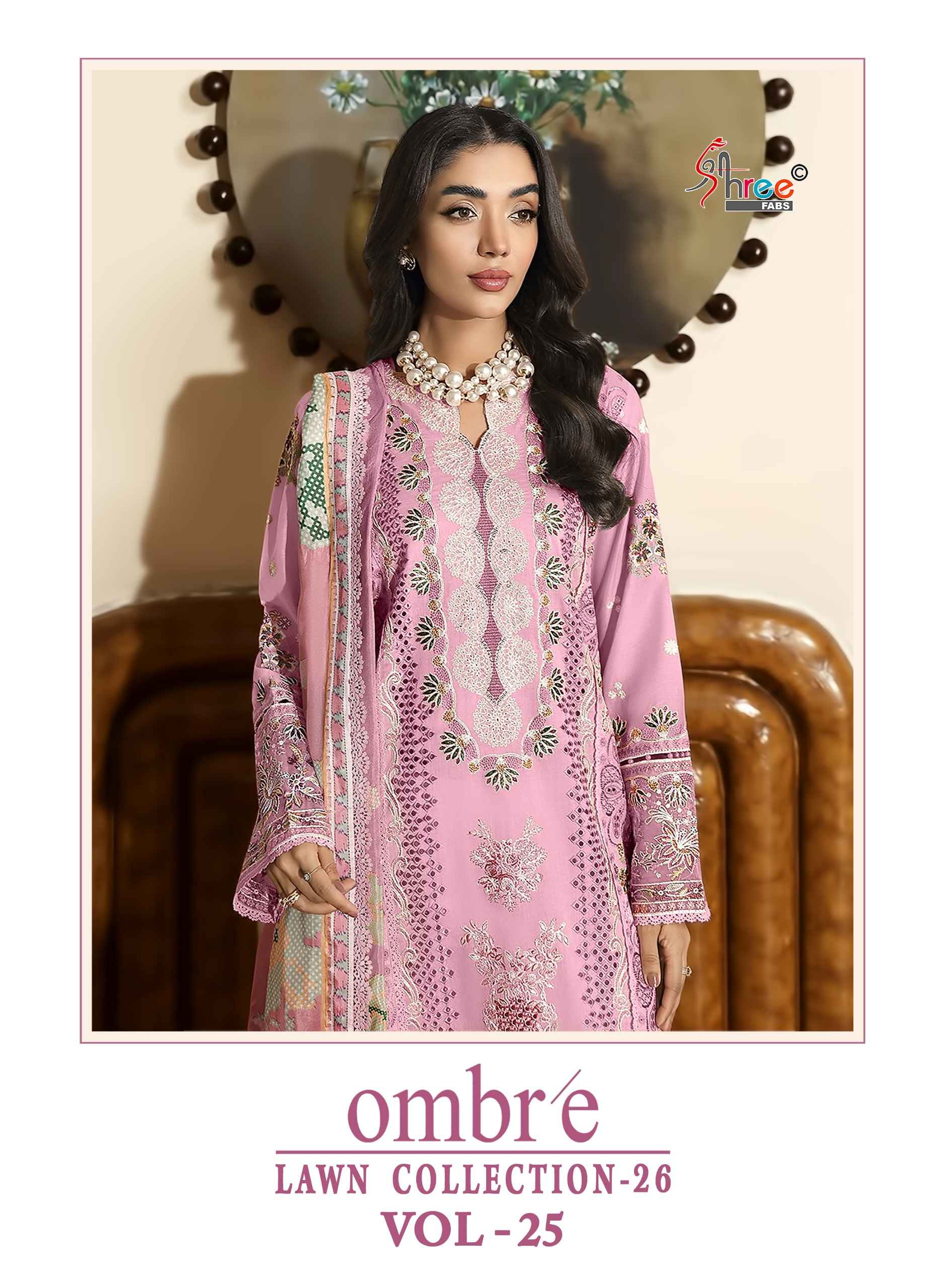 Shree Fabs Ombre Lawn Collection 26 Vol 25 Cotton Dress Material 6 pcs Catalogue