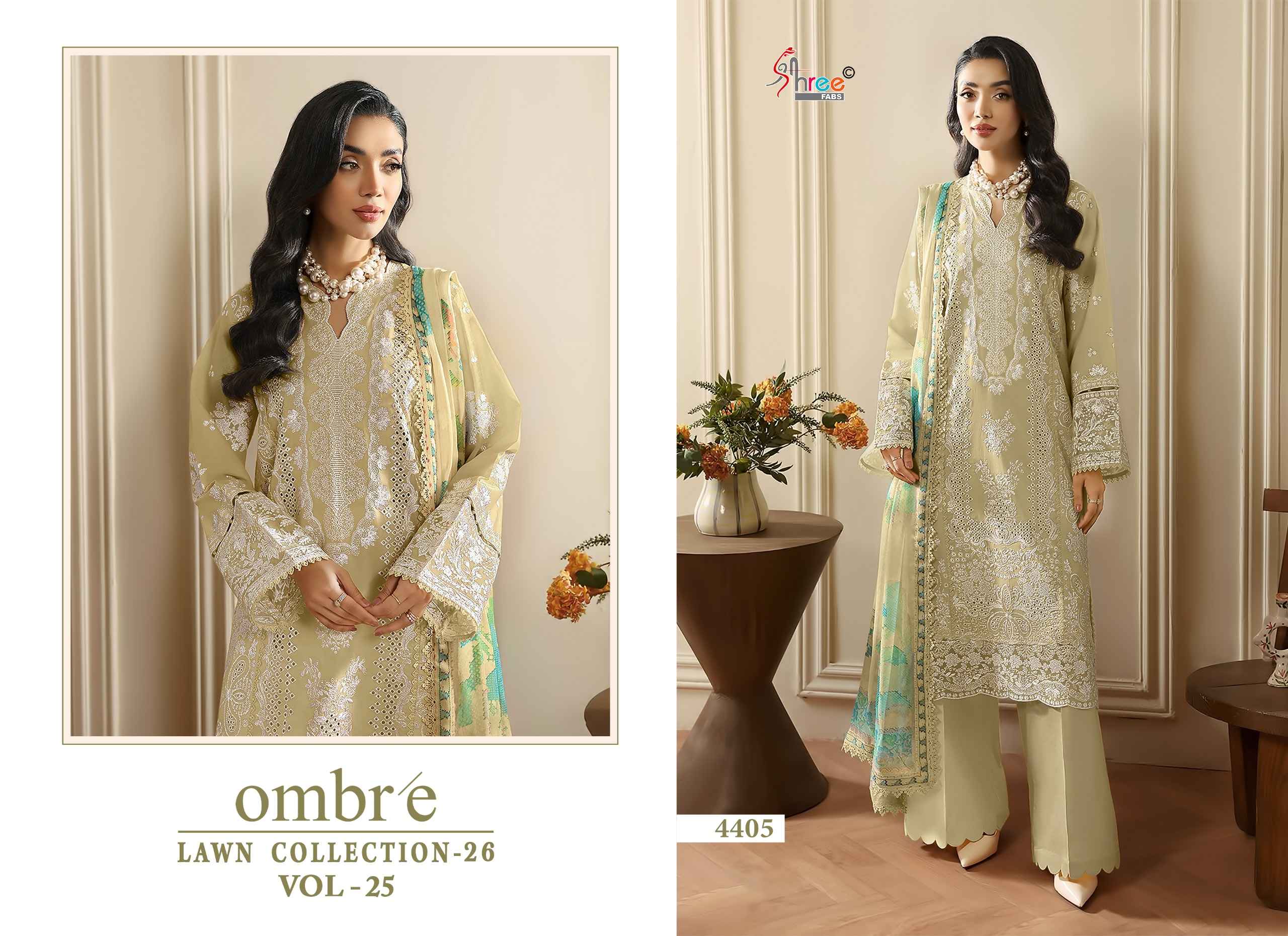 Shree Fabs Ombre Lawn Collection 26 Vol 25 Cotton Dress Material 6 pcs Catalogue