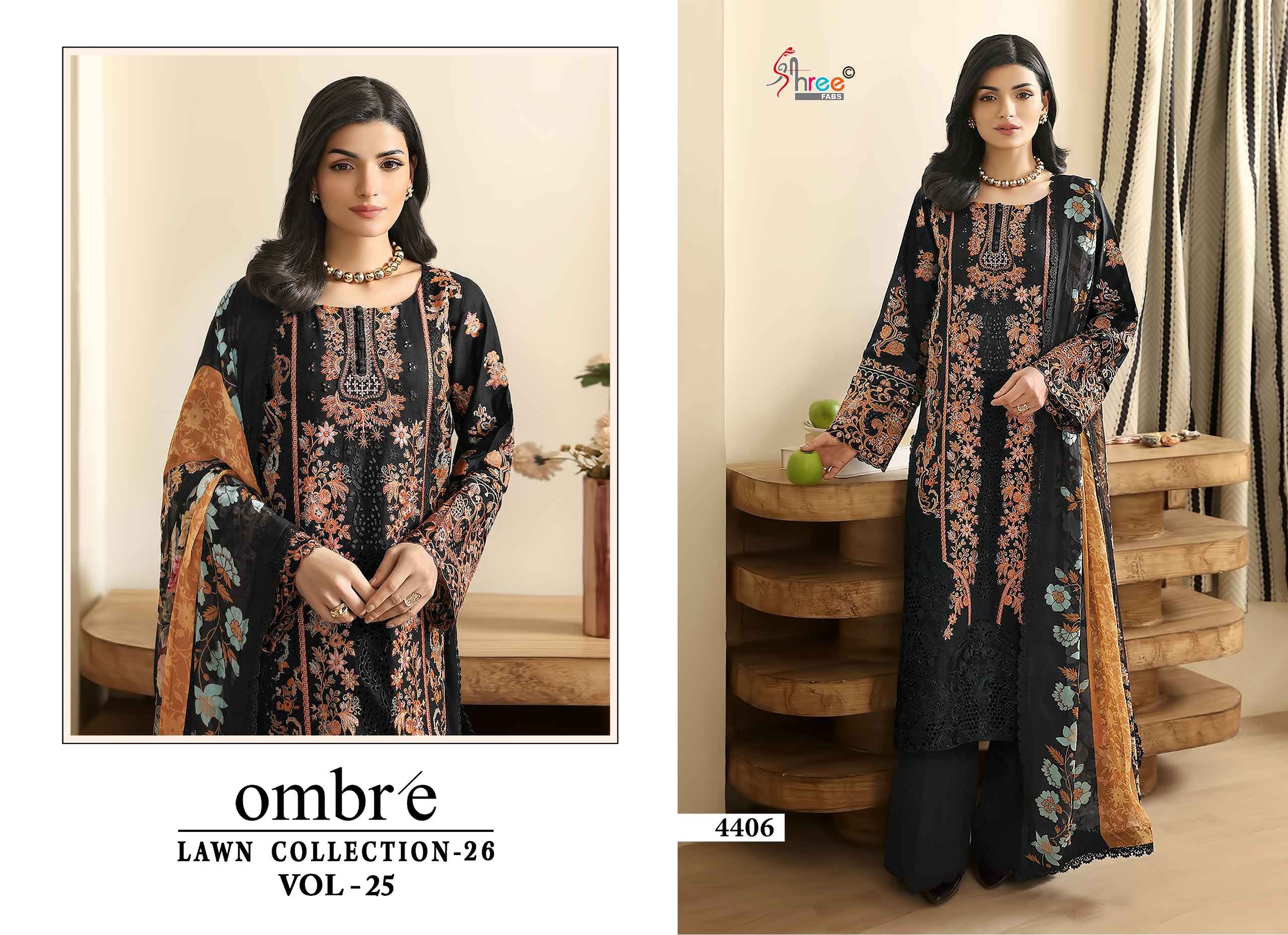 Shree Fabs Ombre Lawn Collection 26 Vol 25 Cotton Dress Material 6 pcs Catalogue