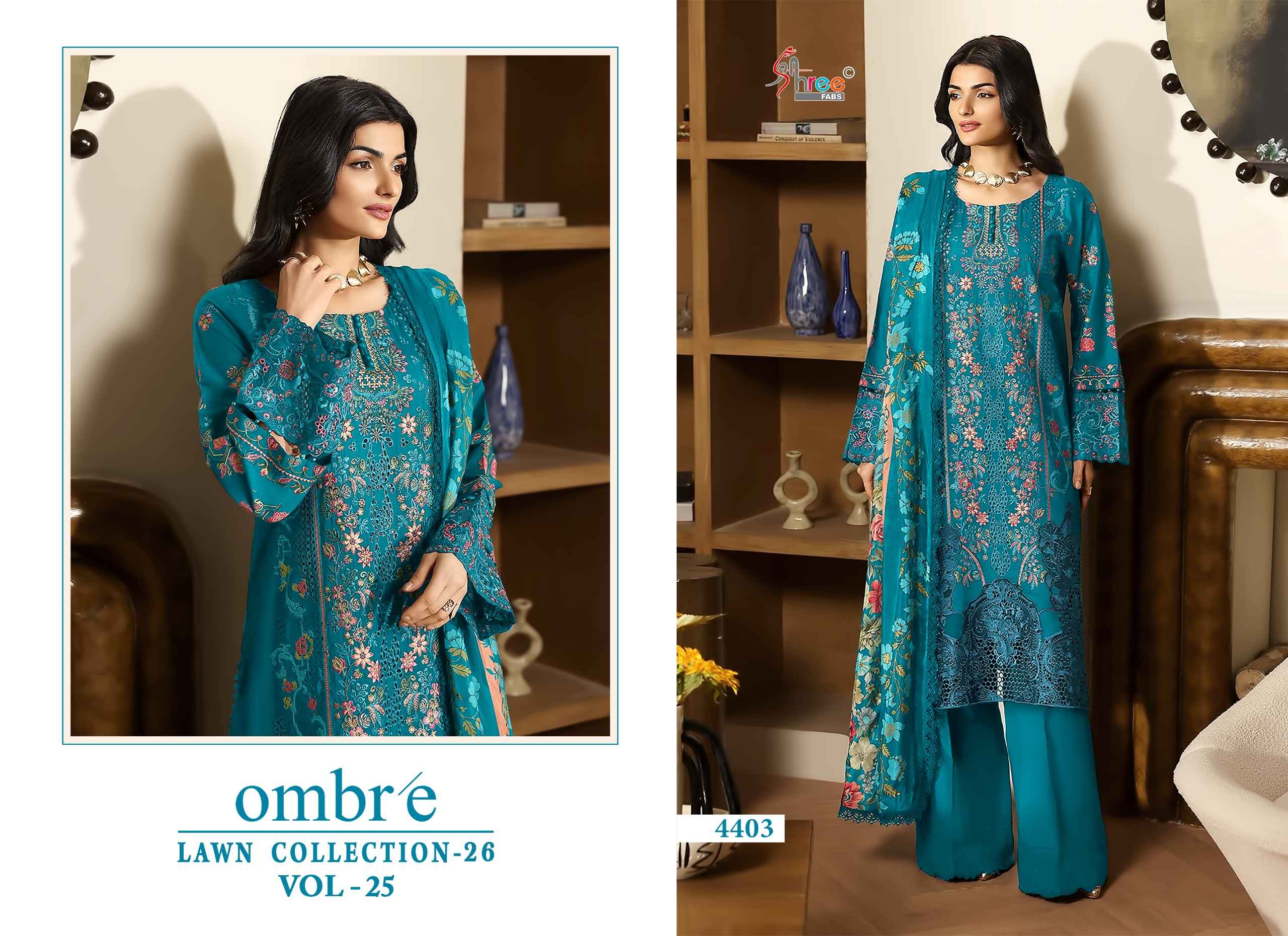 Shree Fabs Ombre Lawn Collection 26 Vol 25 Cotton Dress Material 6 pcs Catalogue