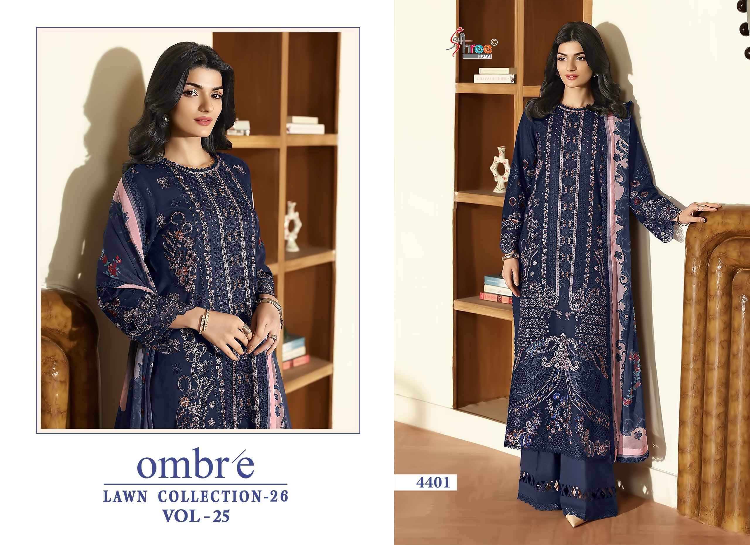 Shree Fabs Ombre Lawn Collection 26 Vol 25 Cotton Dress Material 6 pcs Catalogue