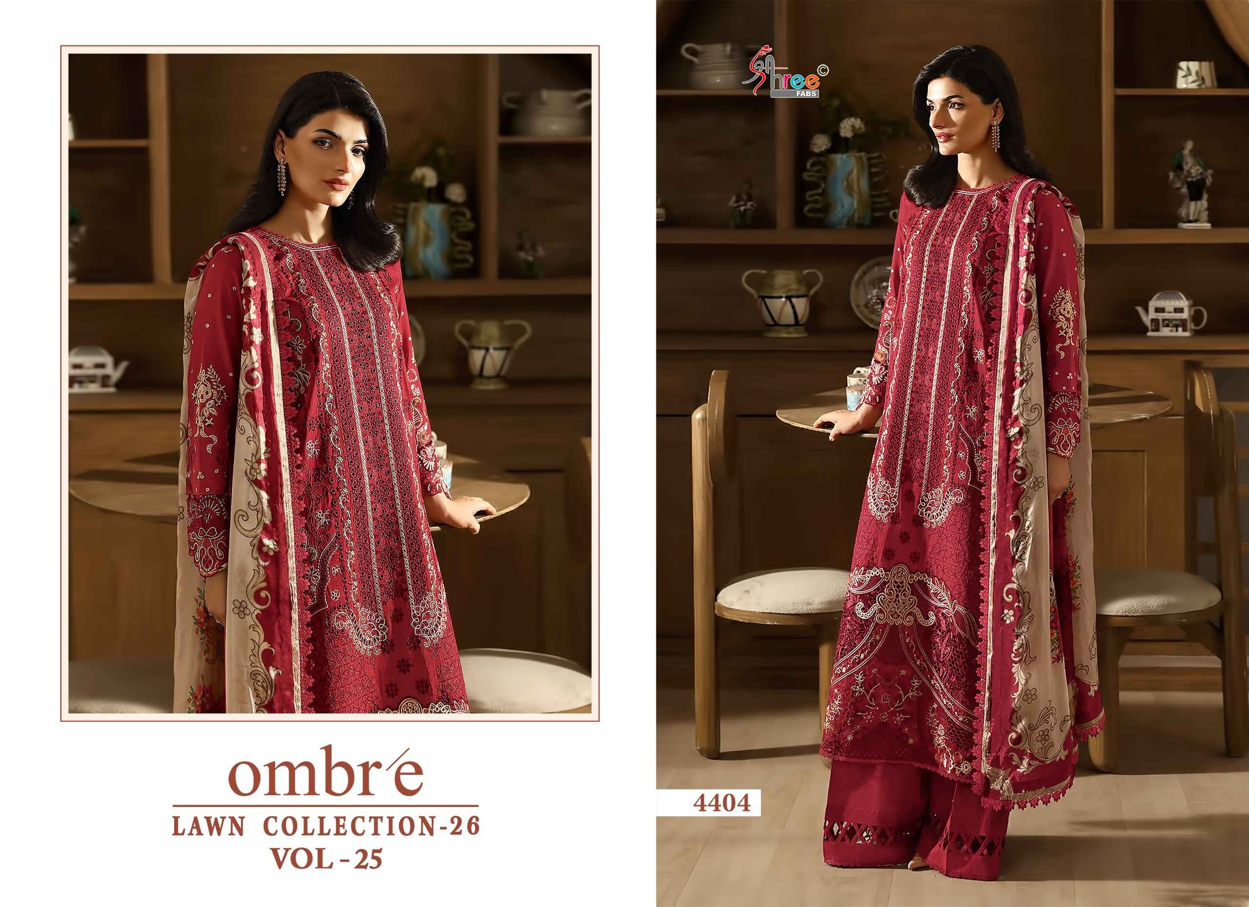 Shree Fabs Ombre Lawn Collection 26 Vol 25 Cotton Dress Material 6 pcs Catalogue