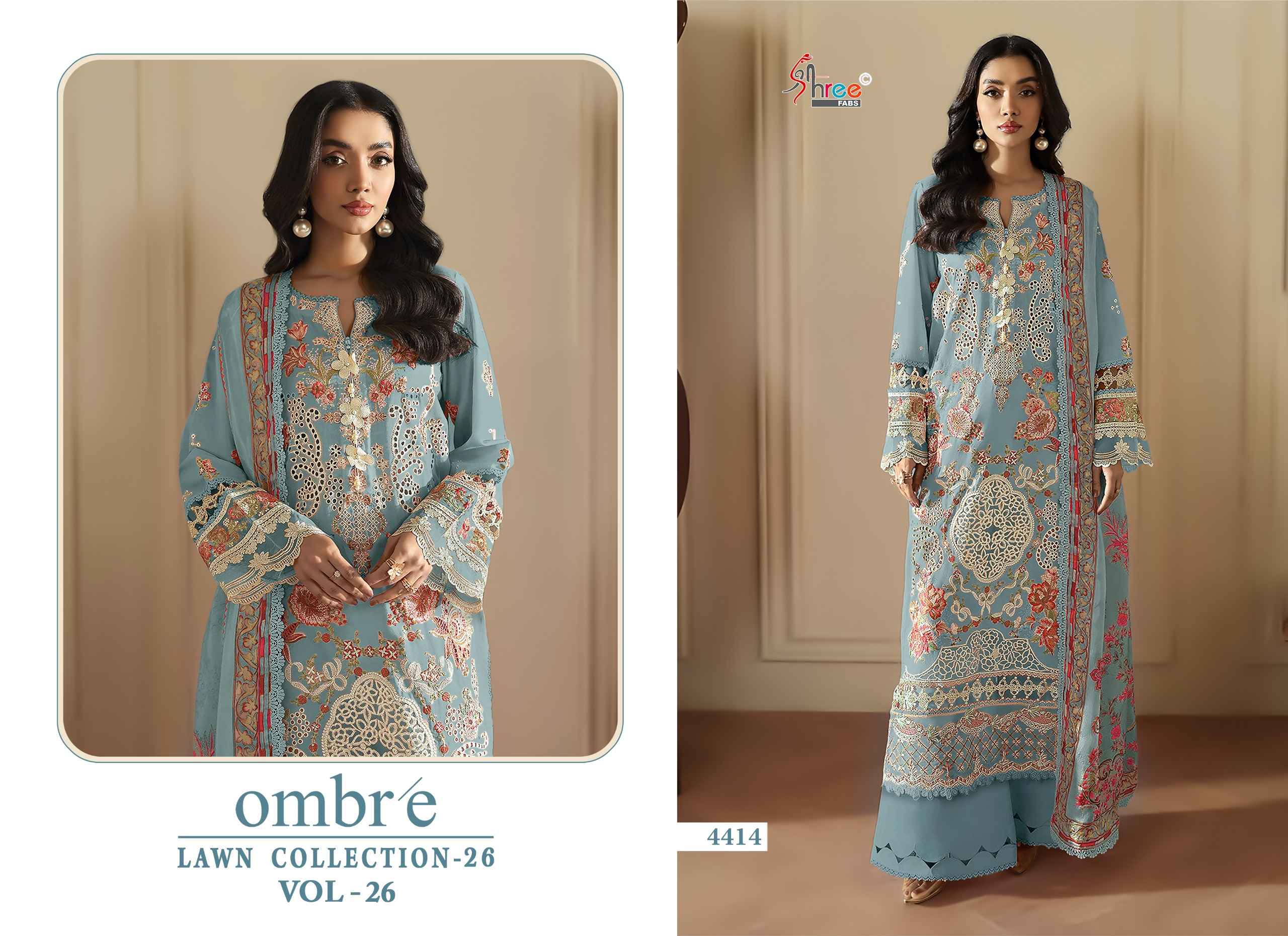 Shree Fabs Ombre Lawn Collection 26 Vol 26 Cotton Dress Material 6 pcs Catalogue
