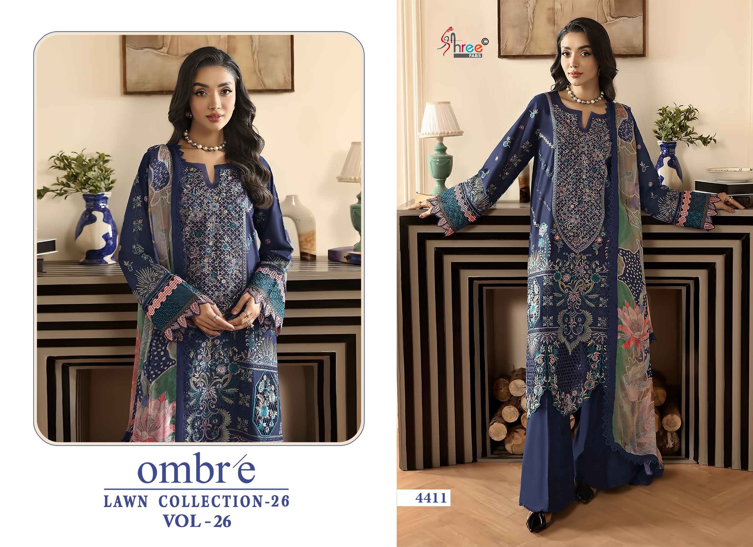 Shree Fabs Ombre Lawn Collection 26 Vol 26 Cotton Dress Material 6 pcs Catalogue