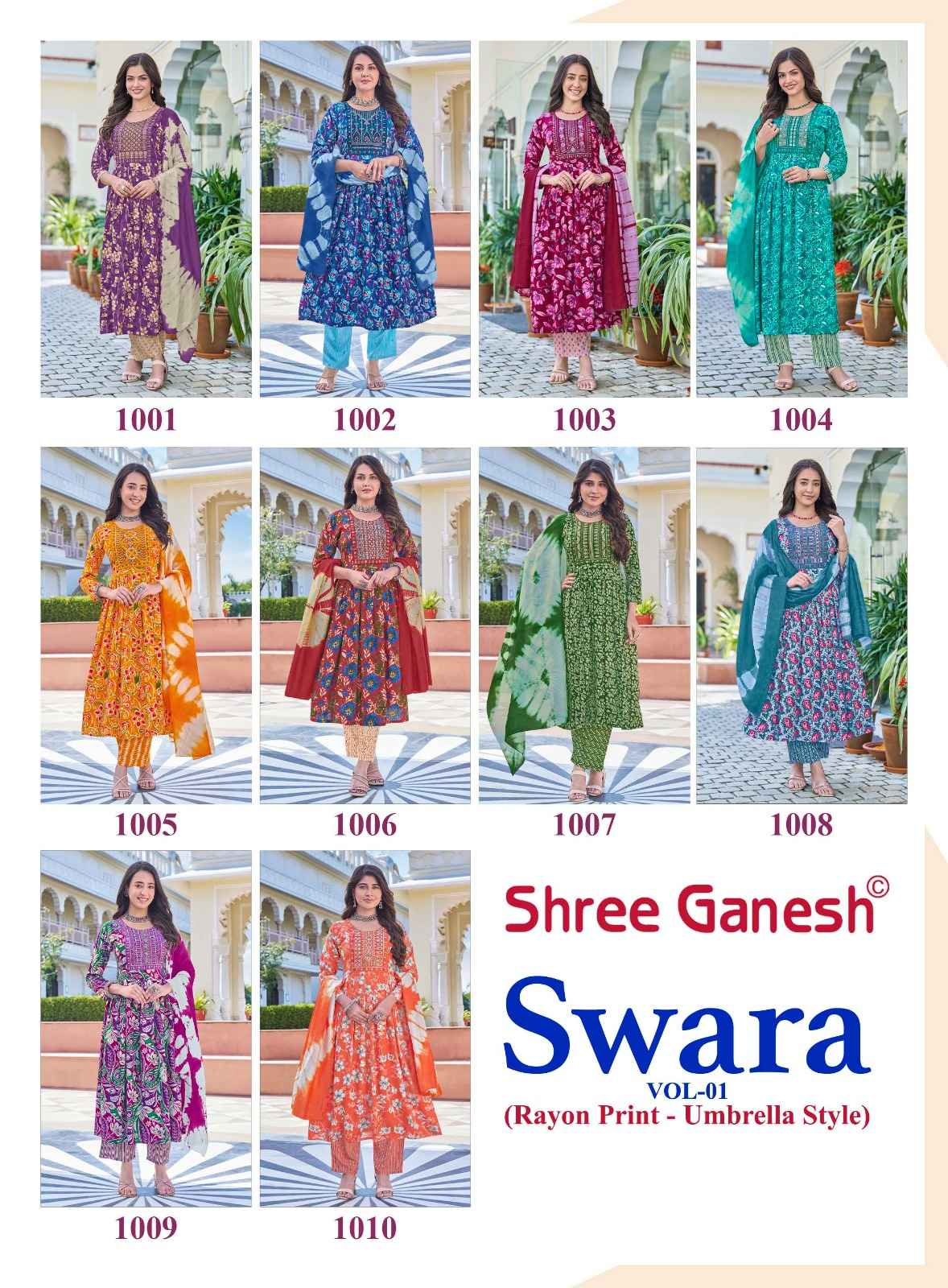 Shree Ganesh Swara Vol 1 Rayon Kurti Combo 10 pcs Catalogue