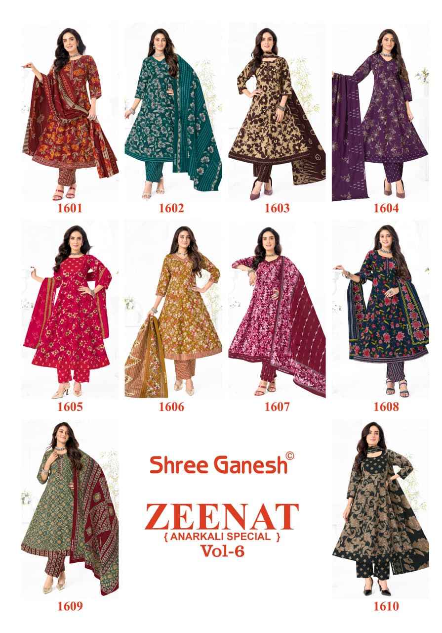 Shree Ganesh Zeenat Vol 6 Cotton Kurti Combo 10 pcs Catalogue