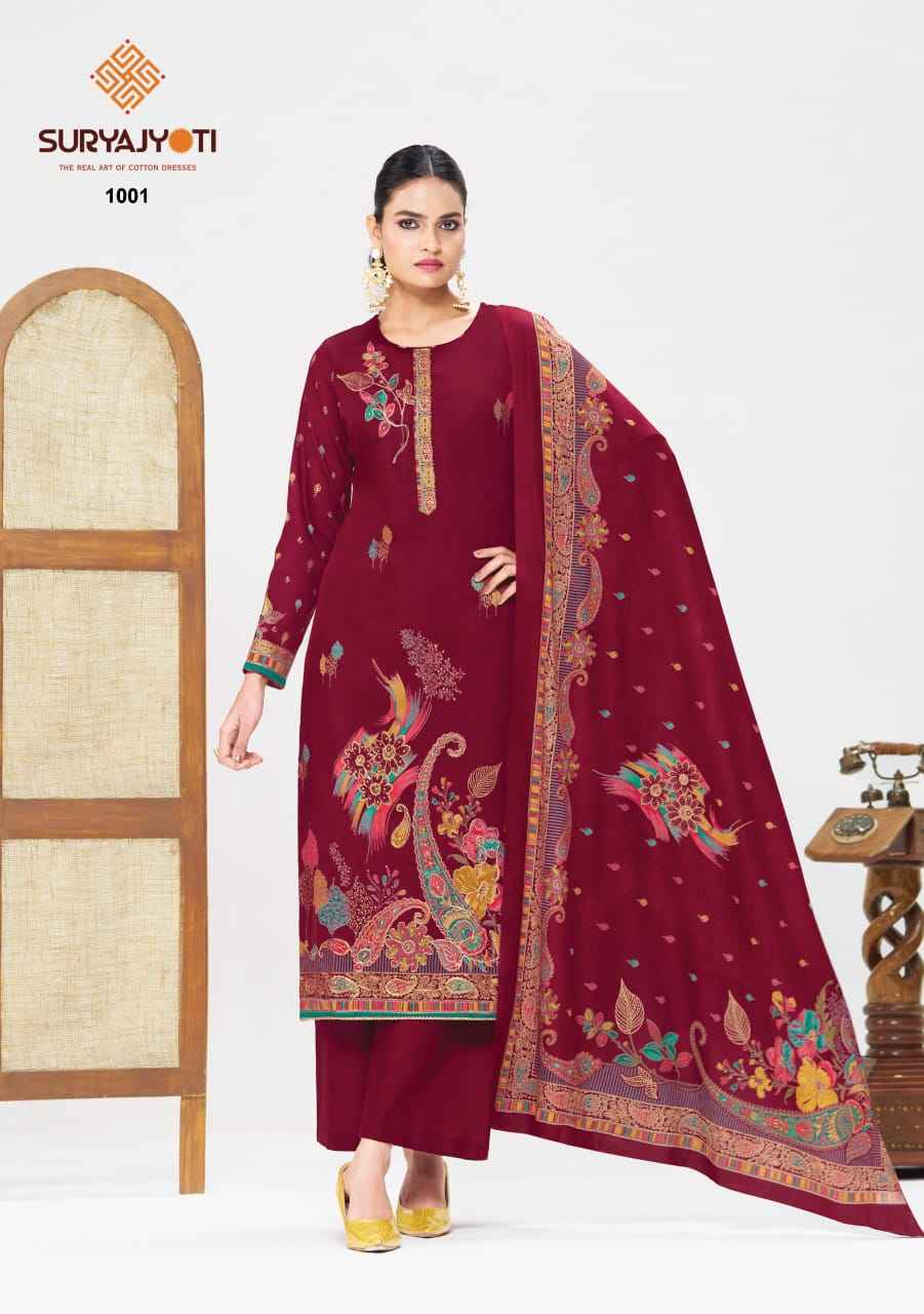 Suryajyoti Kaara Advance Vol 1 Jam Satin Dress Material 6 pcs Catalogue