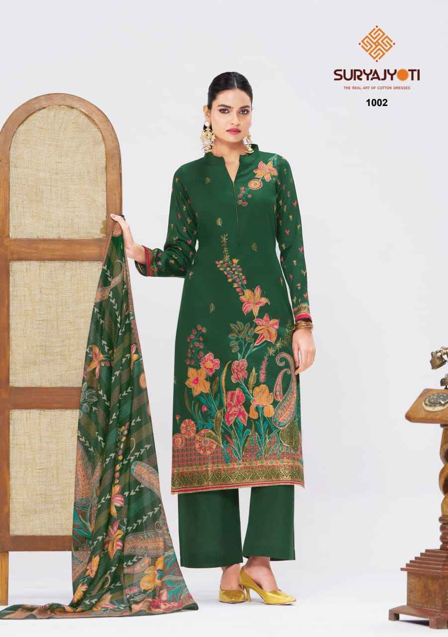 Suryajyoti Kaara Advance Vol 1 Jam Satin Dress Material 6 pcs Catalogue