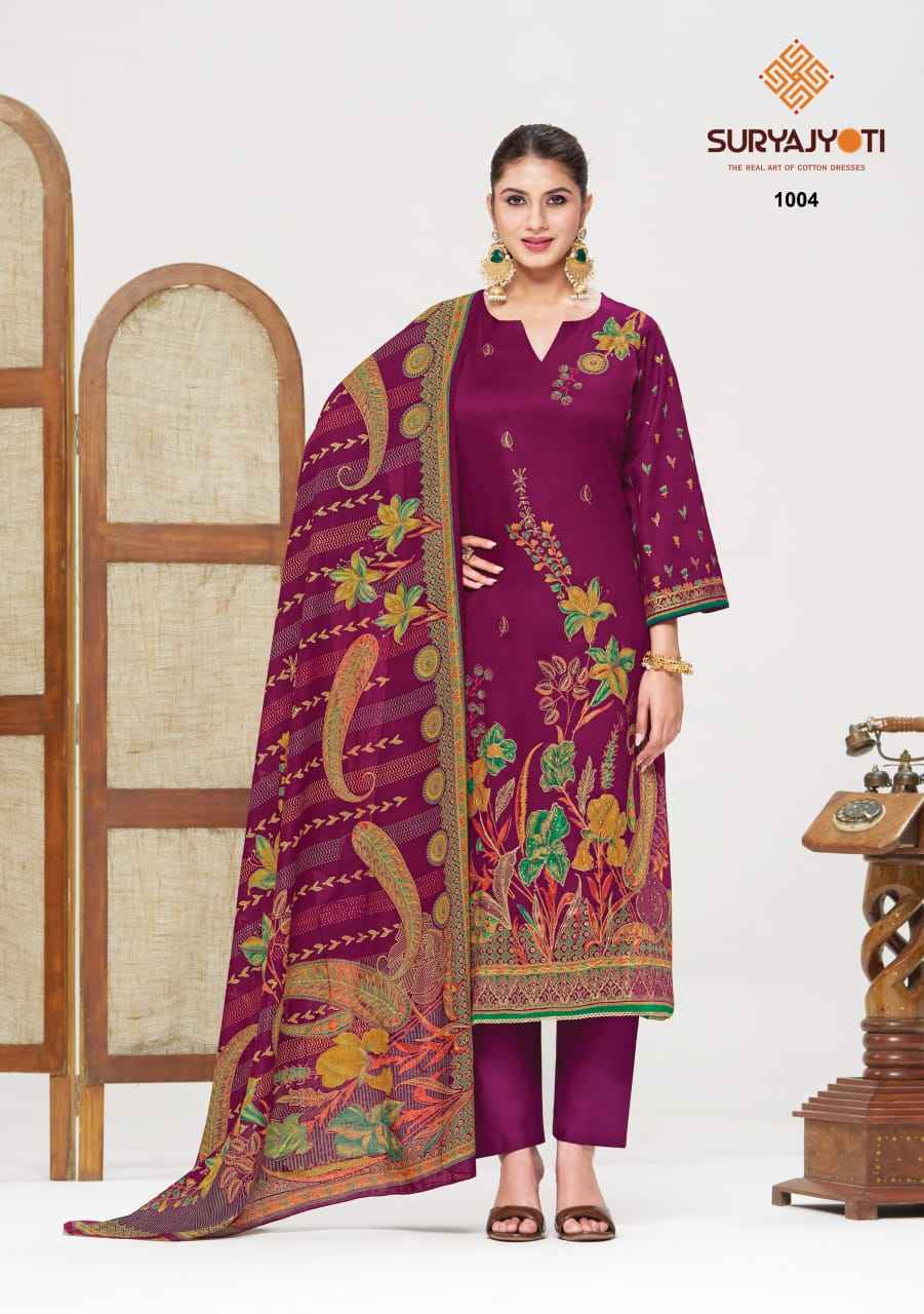 Suryajyoti Kaara Advance Vol 1 Jam Satin Dress Material 6 pcs Catalogue