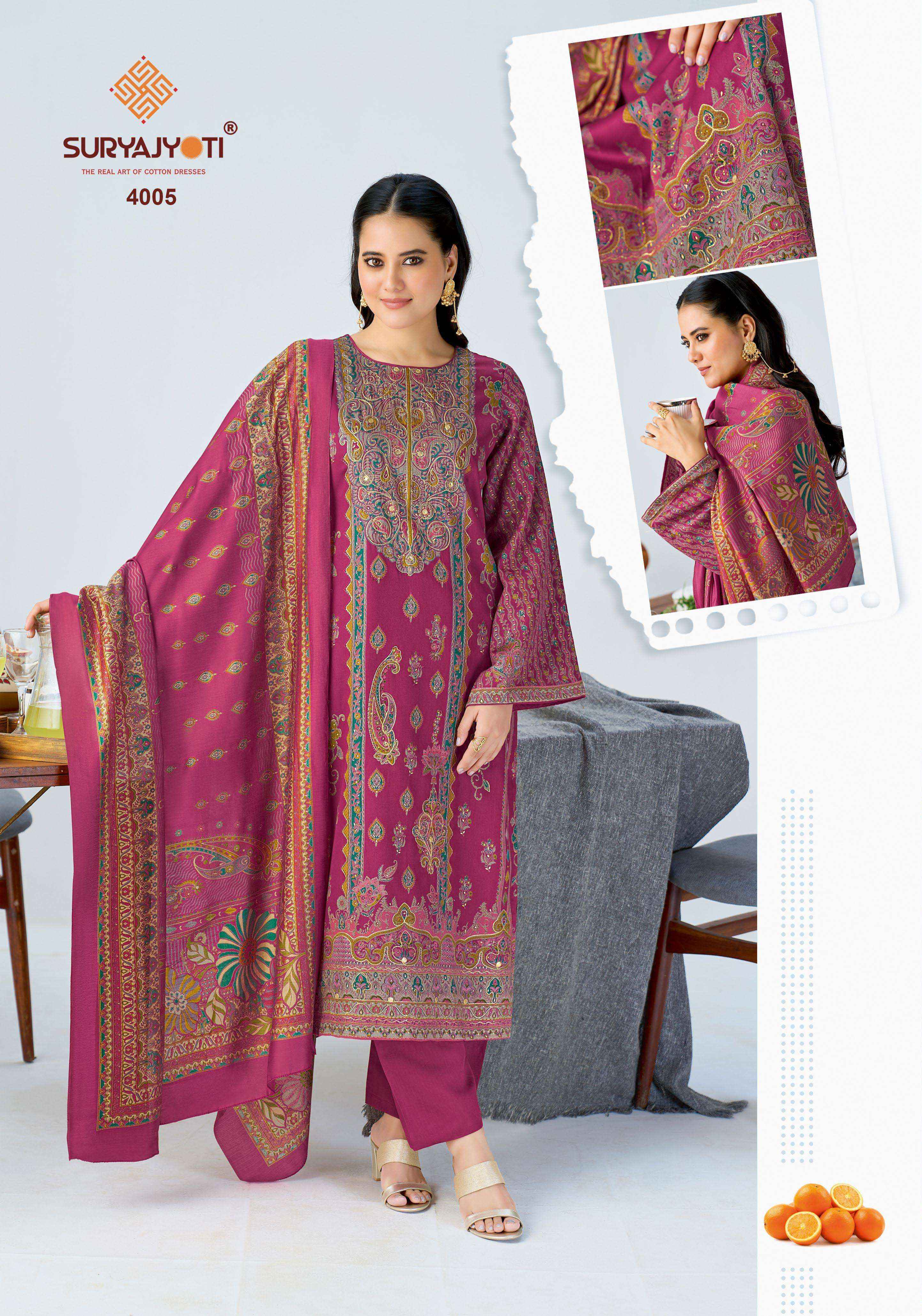Suryajyoti Kamila Vol 4 Jam Satin Dress Material 6 Pcs Catalouge