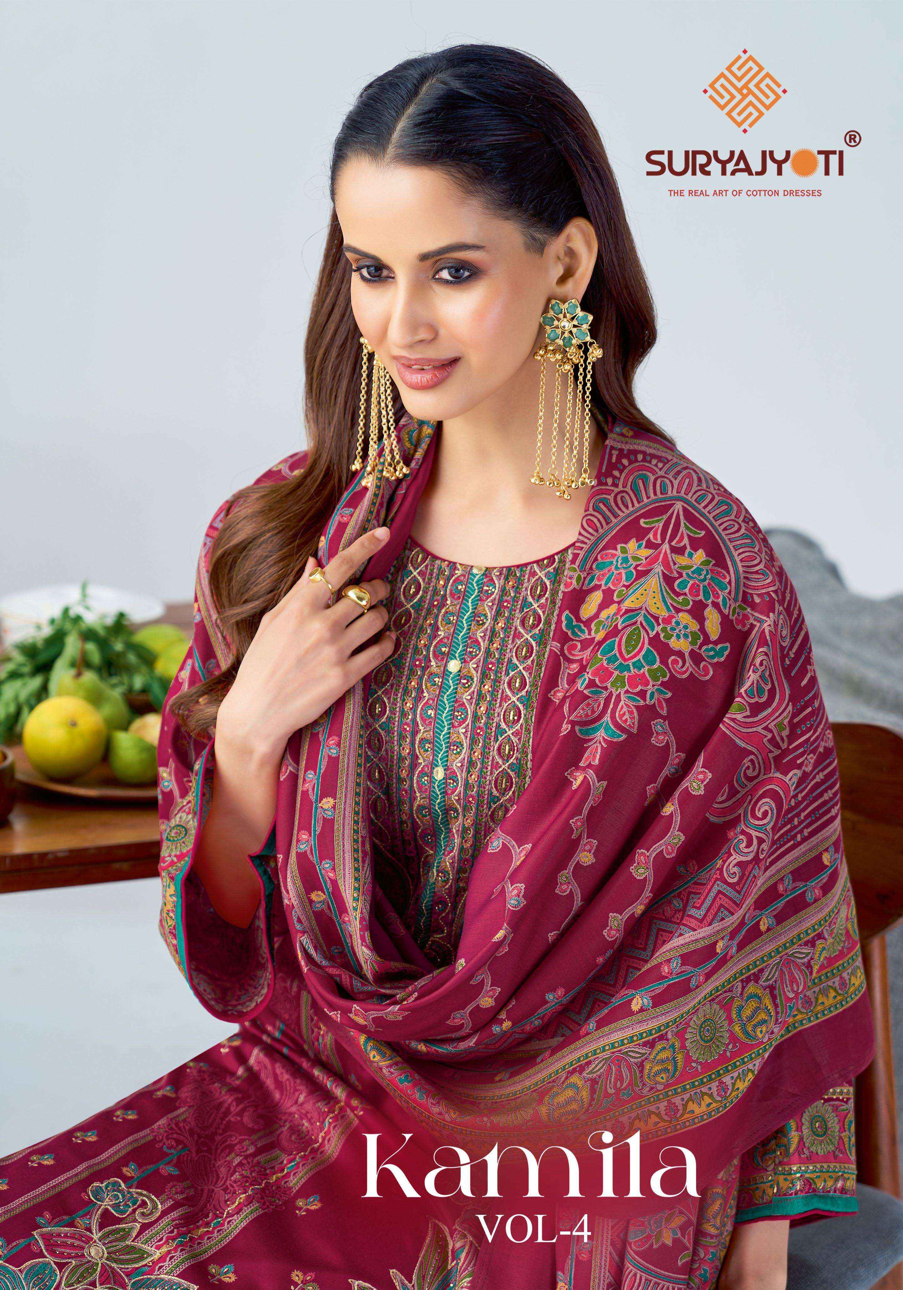 Suryajyoti Kamila Vol 4 Jam Satin Dress Material 6 Pcs Catalouge