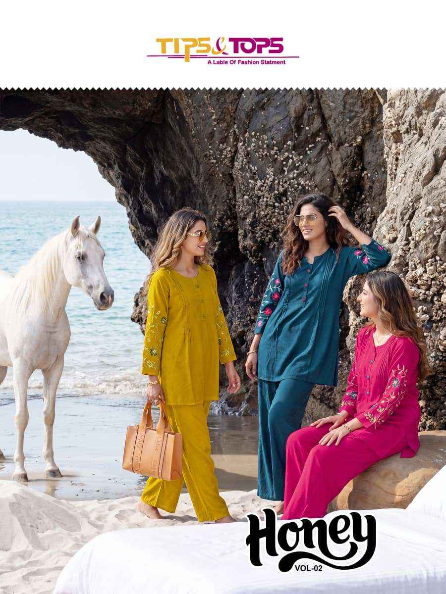 Tips & Tops Honey Vol 2 Reyon Co ord Set 6 pcs Catalogue