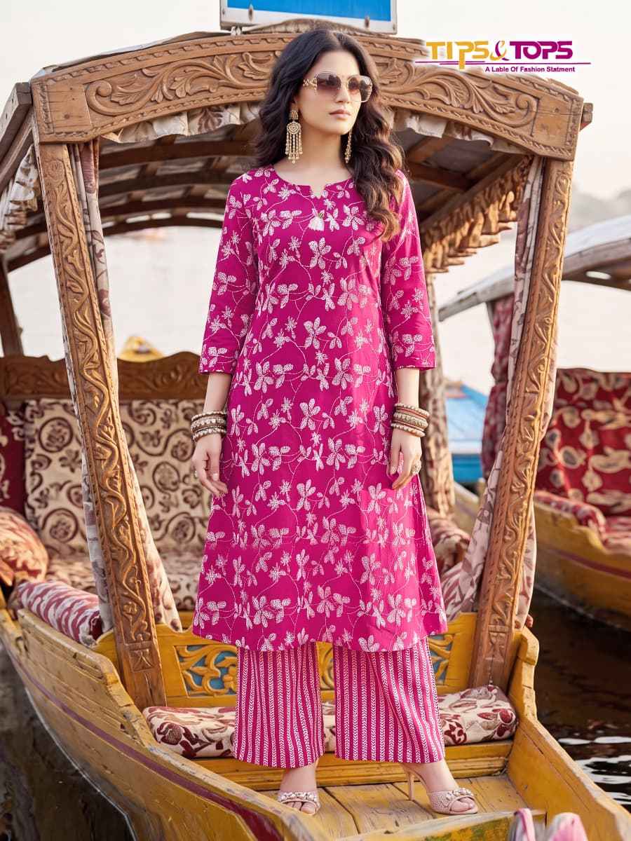 Tips & Tops Mannat Rayon Kurti With Plazzo 6 pcs Catalogue