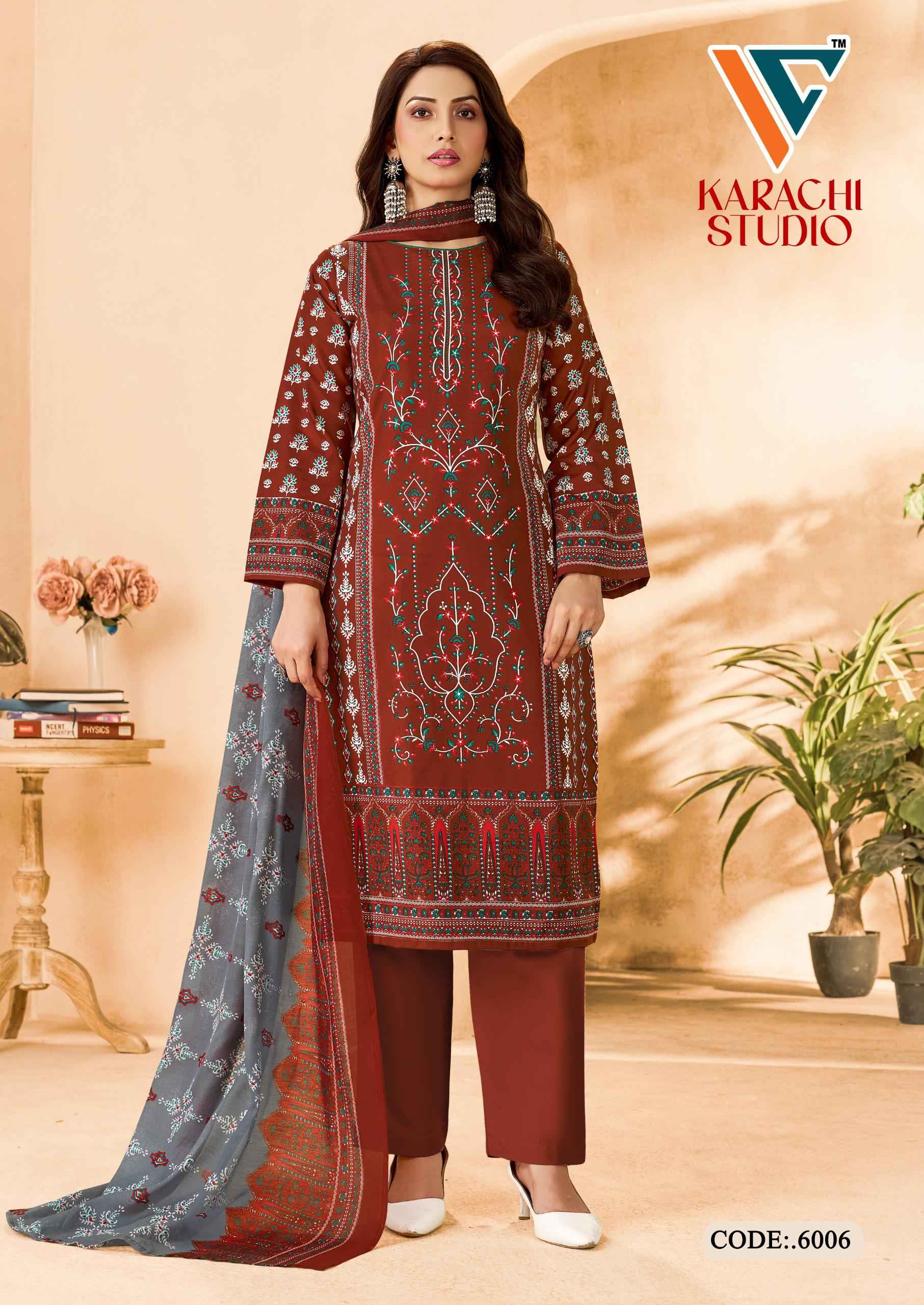 Vandana Creation Karachi Studio Vol 6 Cotton Dress Material 8 pcs Catalogue