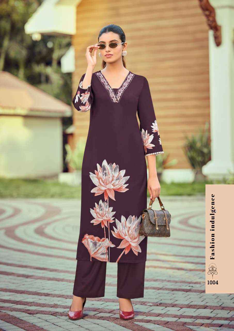 Woodee Harmeen Rayon Kurti With Bottom 6 pcs Catalogue