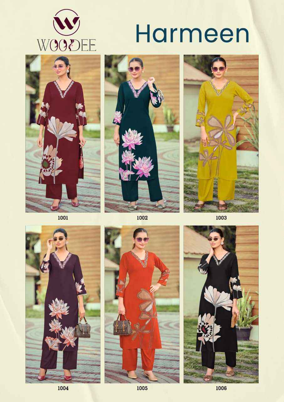 Woodee Harmeen Rayon Kurti With Bottom 6 pcs Catalogue