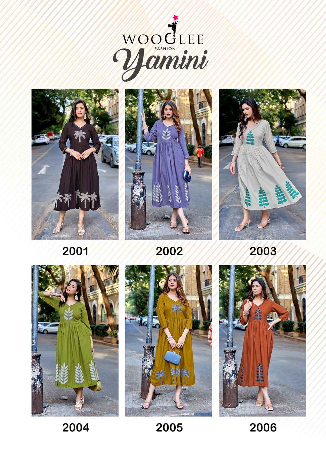 Wooglee Yamini Rayon Gowm 6 pcs Catalogue