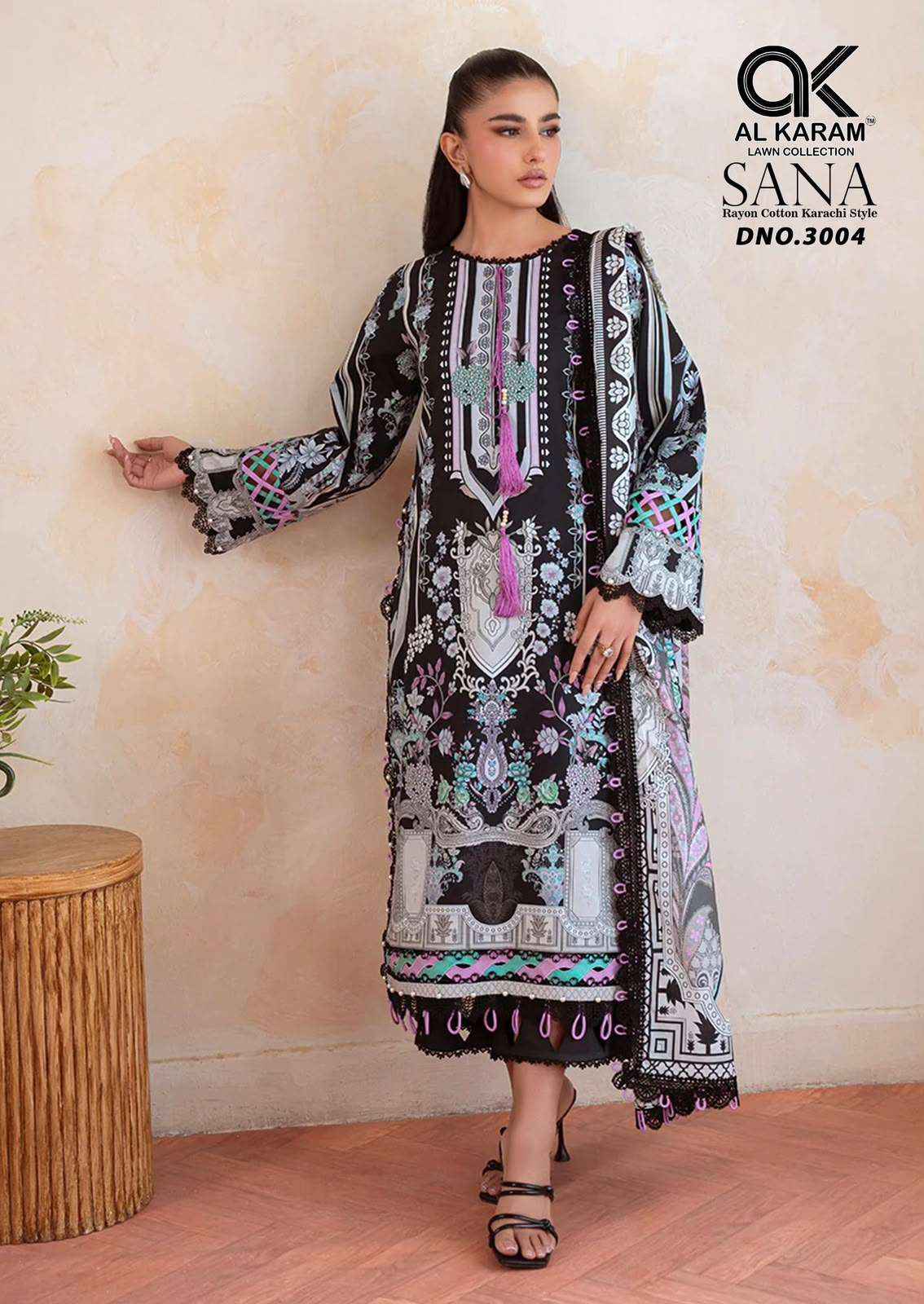 Al Karam Sana Vol 3 Rayon Dress Material 6 pcs Catalogue