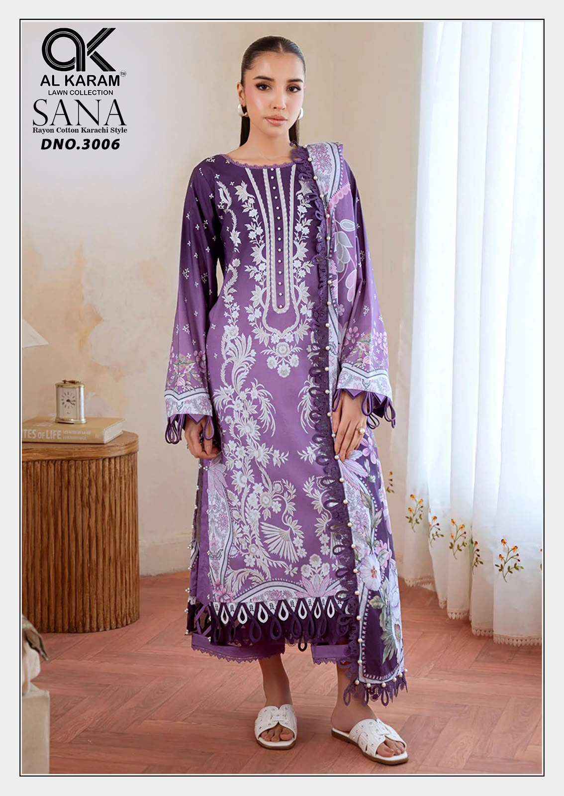 Al Karam Sana Vol 3 Rayon Dress Material 6 pcs Catalogue