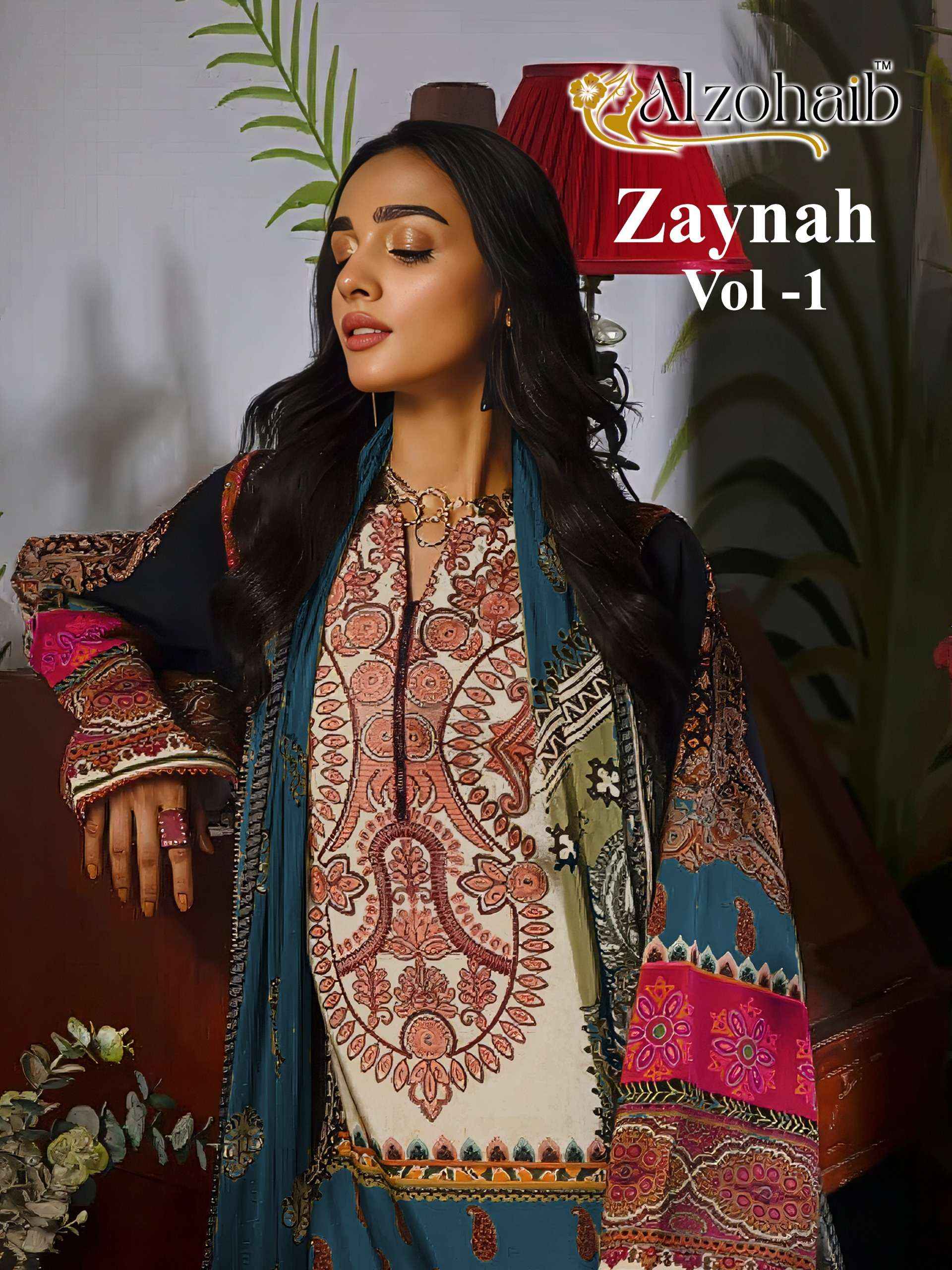 Al Zohaib Zaynah Vol 1 Cotton Dress Material 4 pcs Catalogue