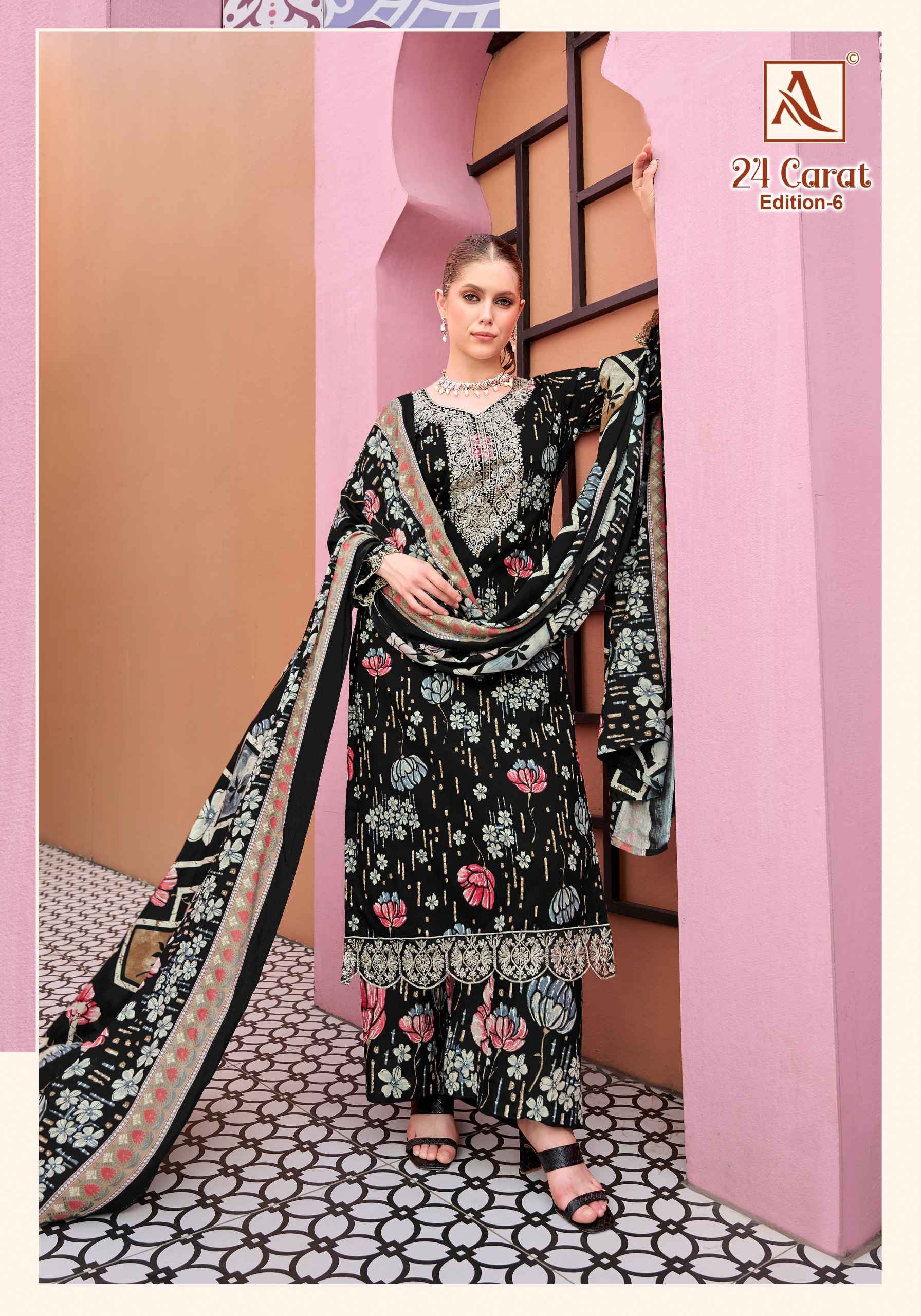 Alok 24 Karat Edition 6 Viscose Reyon Dress Material 6 pcs Catalogue