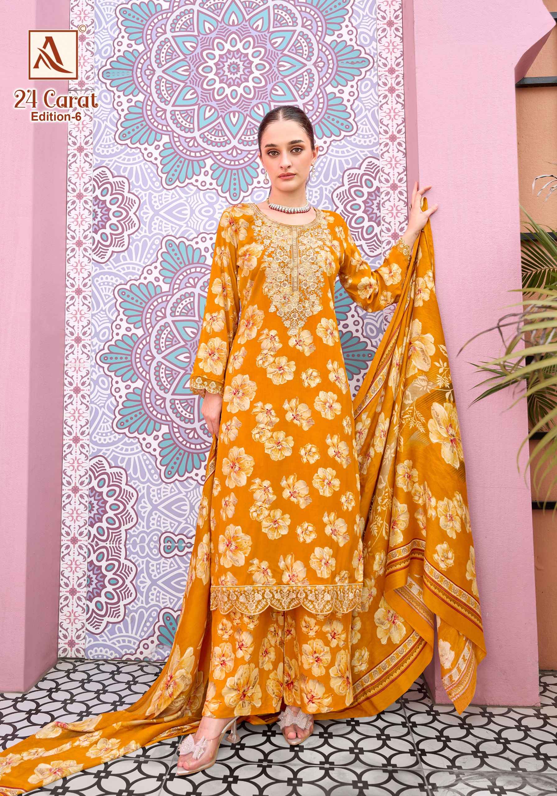 Alok 24 Karat Edition 6 Viscose Reyon Dress Material 6 pcs Catalogue